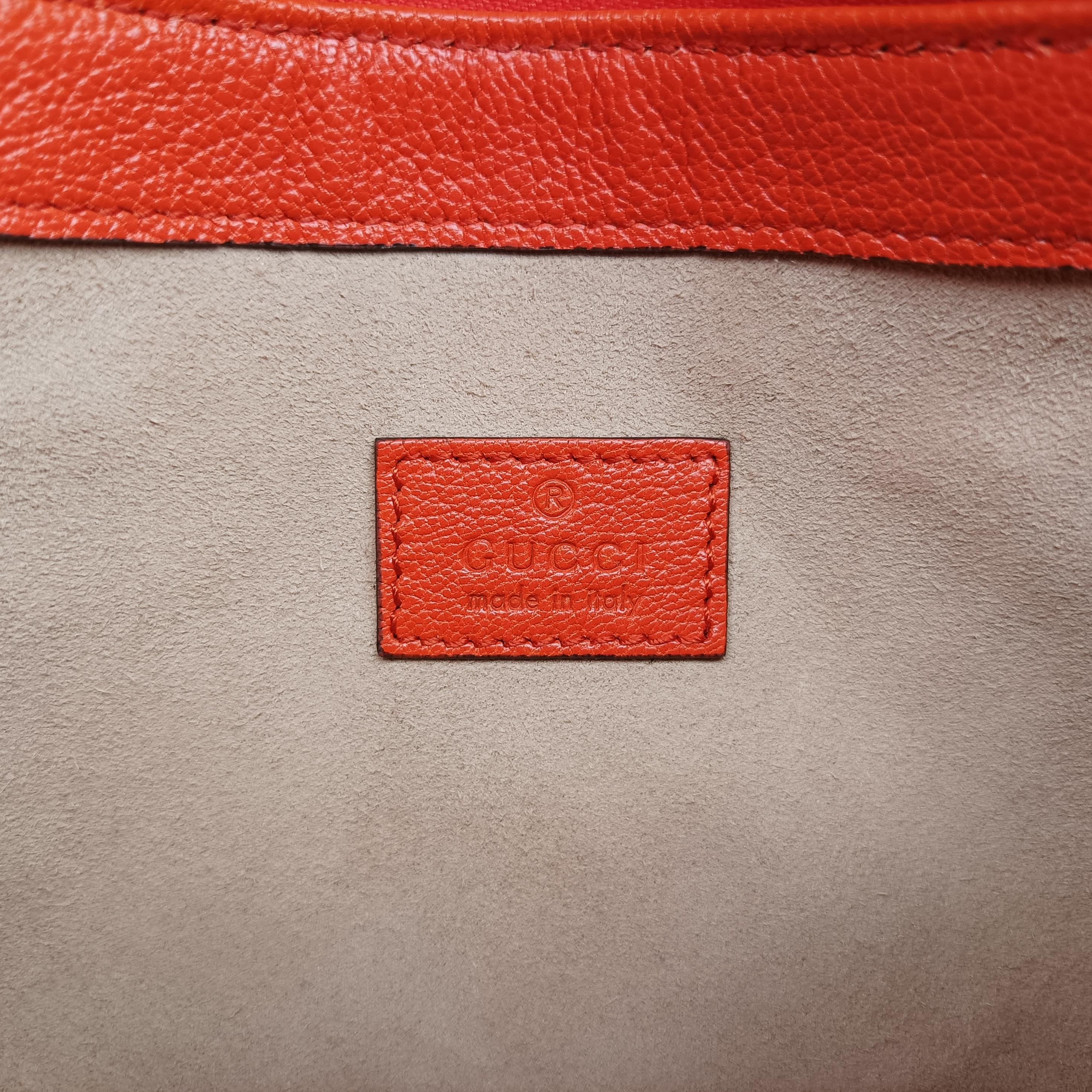 Pre-owned Gucci Aphrodite Orange Leather 739076 shoulderbag | stylenewstar