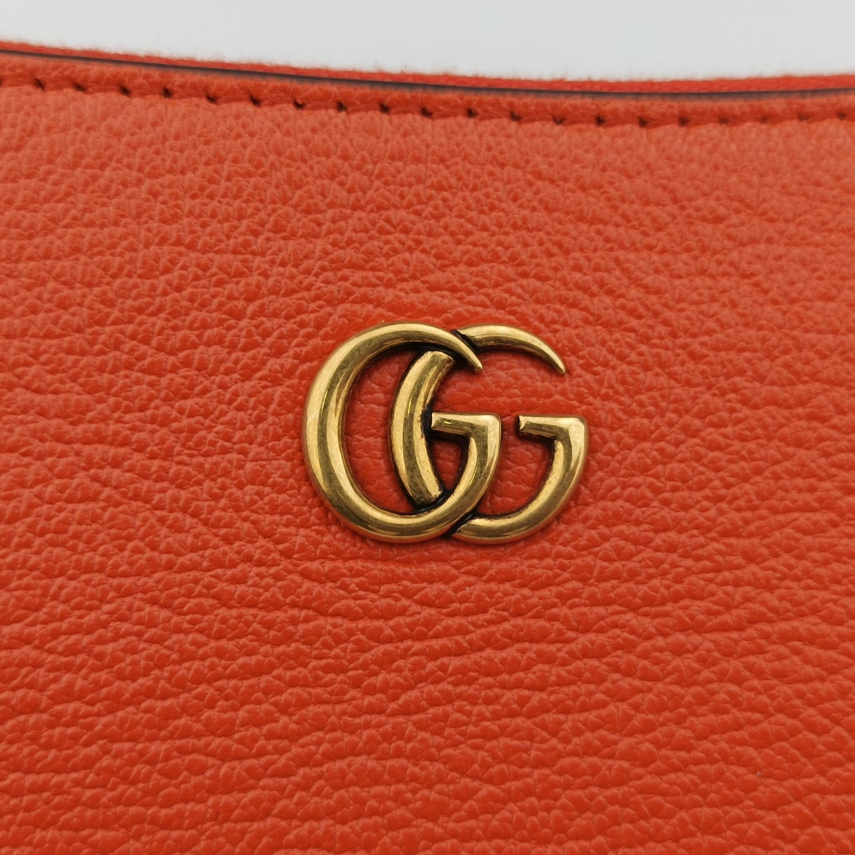 Pre-owned Gucci Aphrodite Orange Leather 739076 shoulderbag | stylenewstar