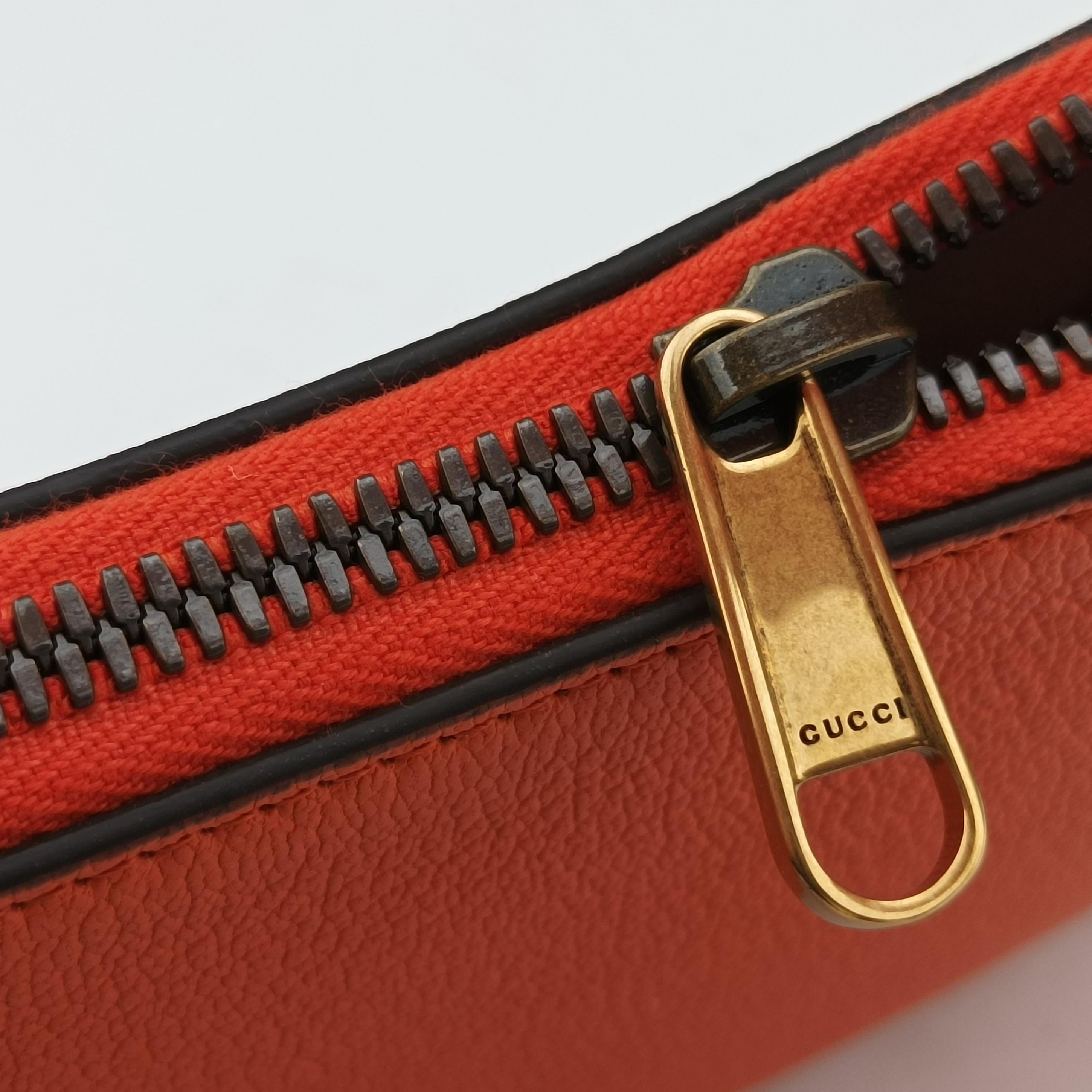 Pre-owned Gucci Aphrodite Orange Leather 739076 shoulderbag | stylenewstar
