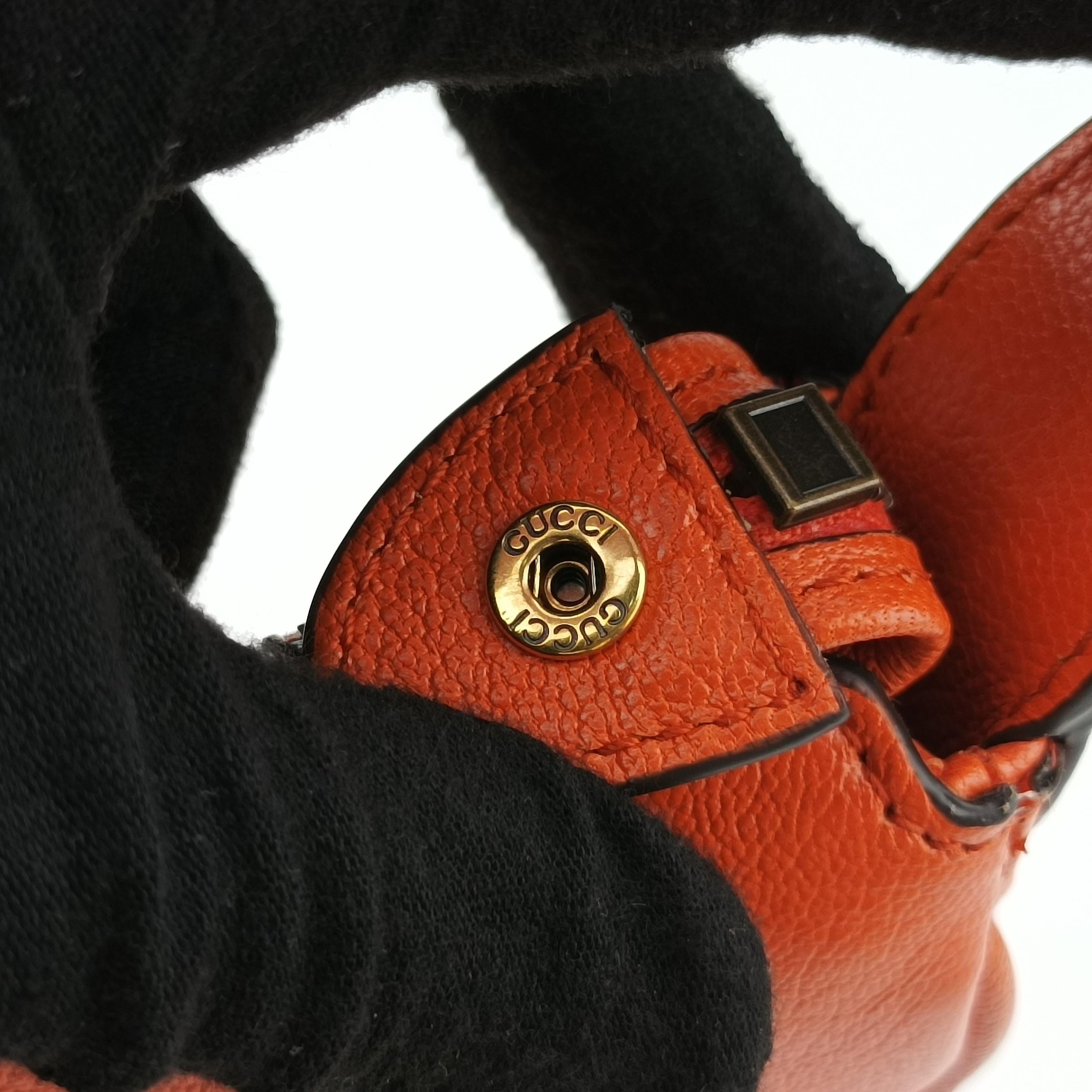 Pre-owned Gucci Aphrodite Orange Leather 739076 shoulderbag | stylenewstar