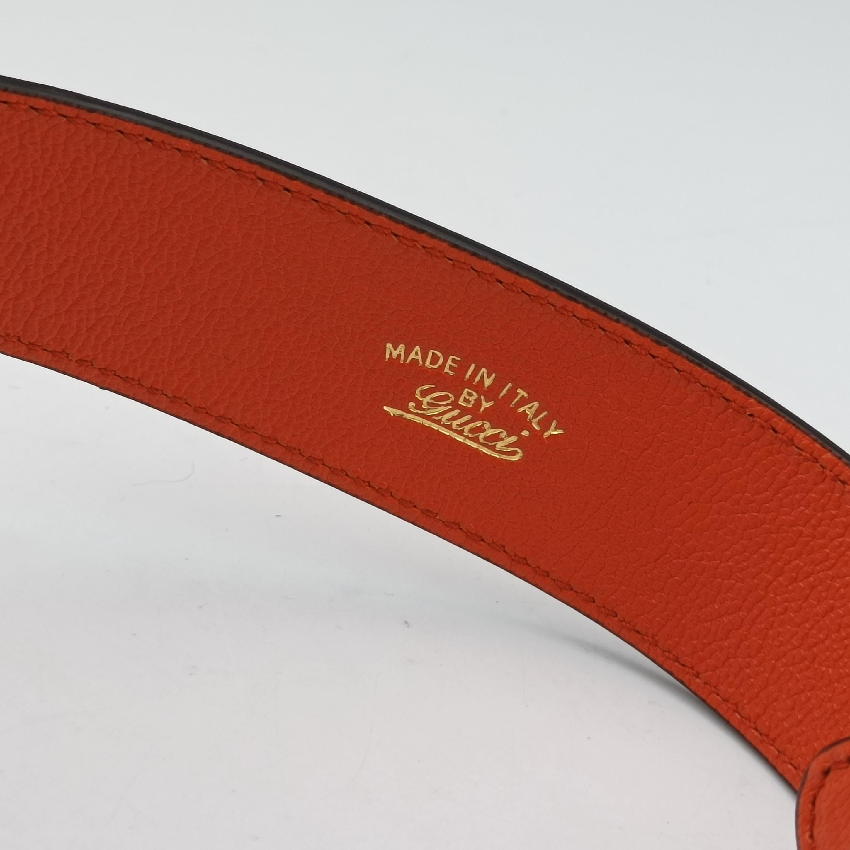 Pre-owned Gucci Aphrodite Orange Leather 739076 shoulderbag | stylenewstar