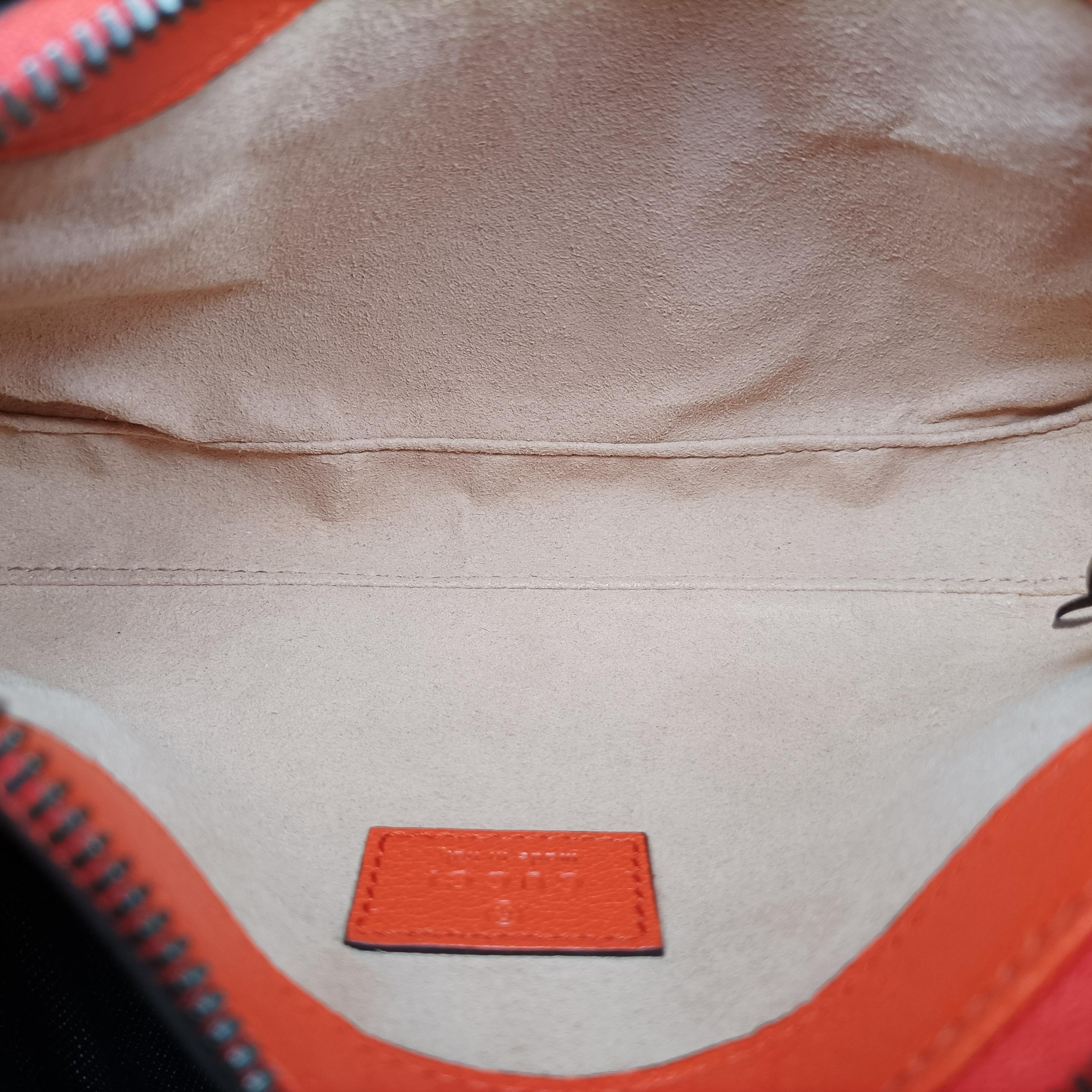 Pre-owned Gucci Aphrodite Orange Leather 739076 shoulderbag | stylenewstar