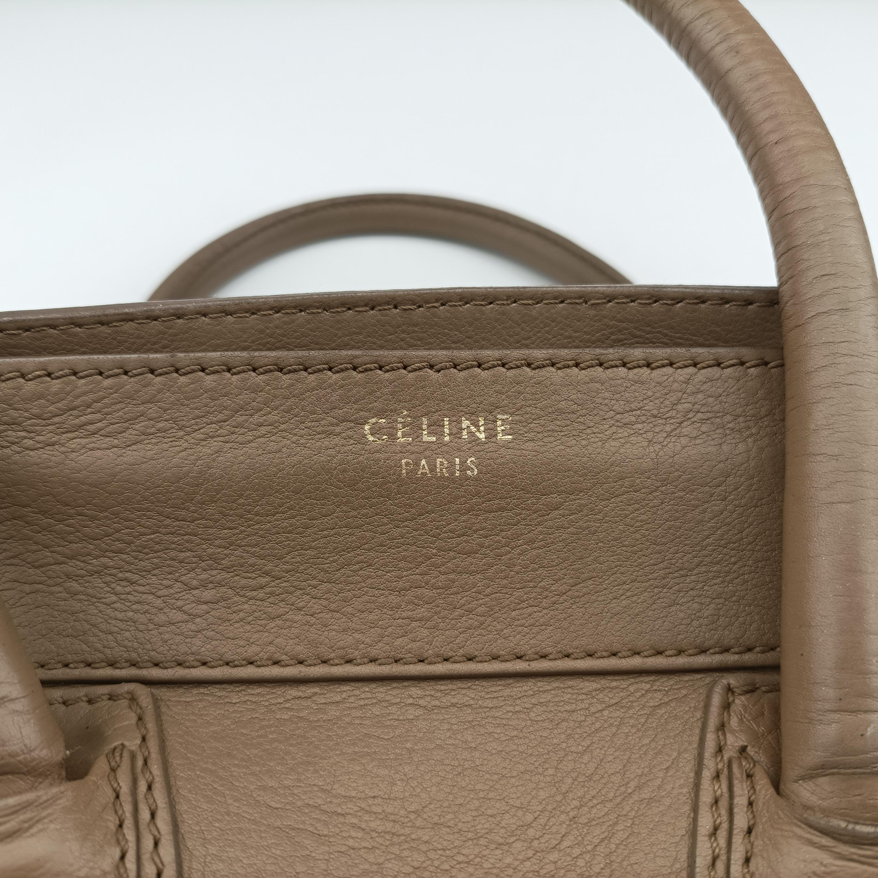 Secondhand Celine luggage mini shopper Brown Leather  handbag | stylenewstar