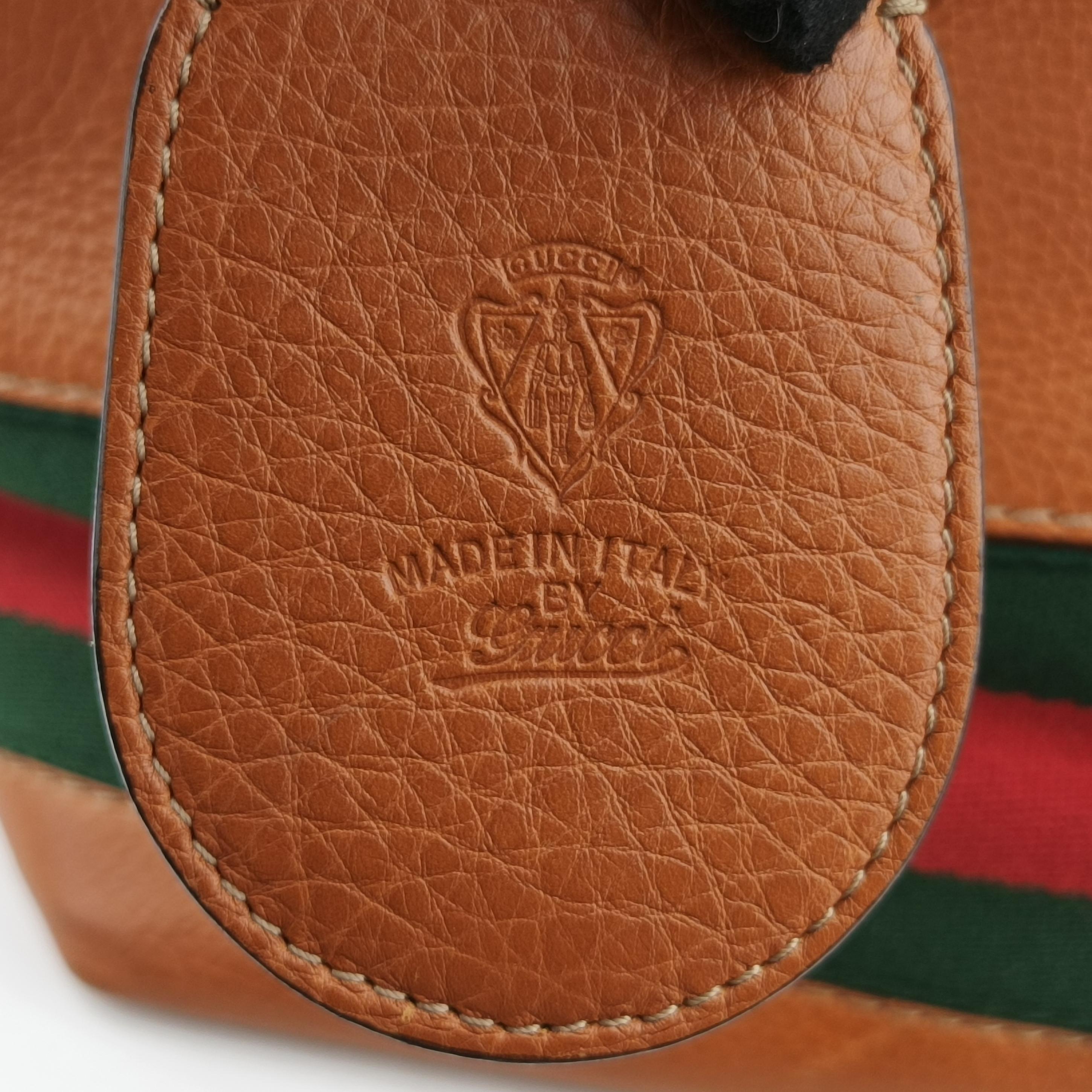 Pre-owned Gucci Heritage Brown×Multicolour Leather 257085 handbag | stylenewstar