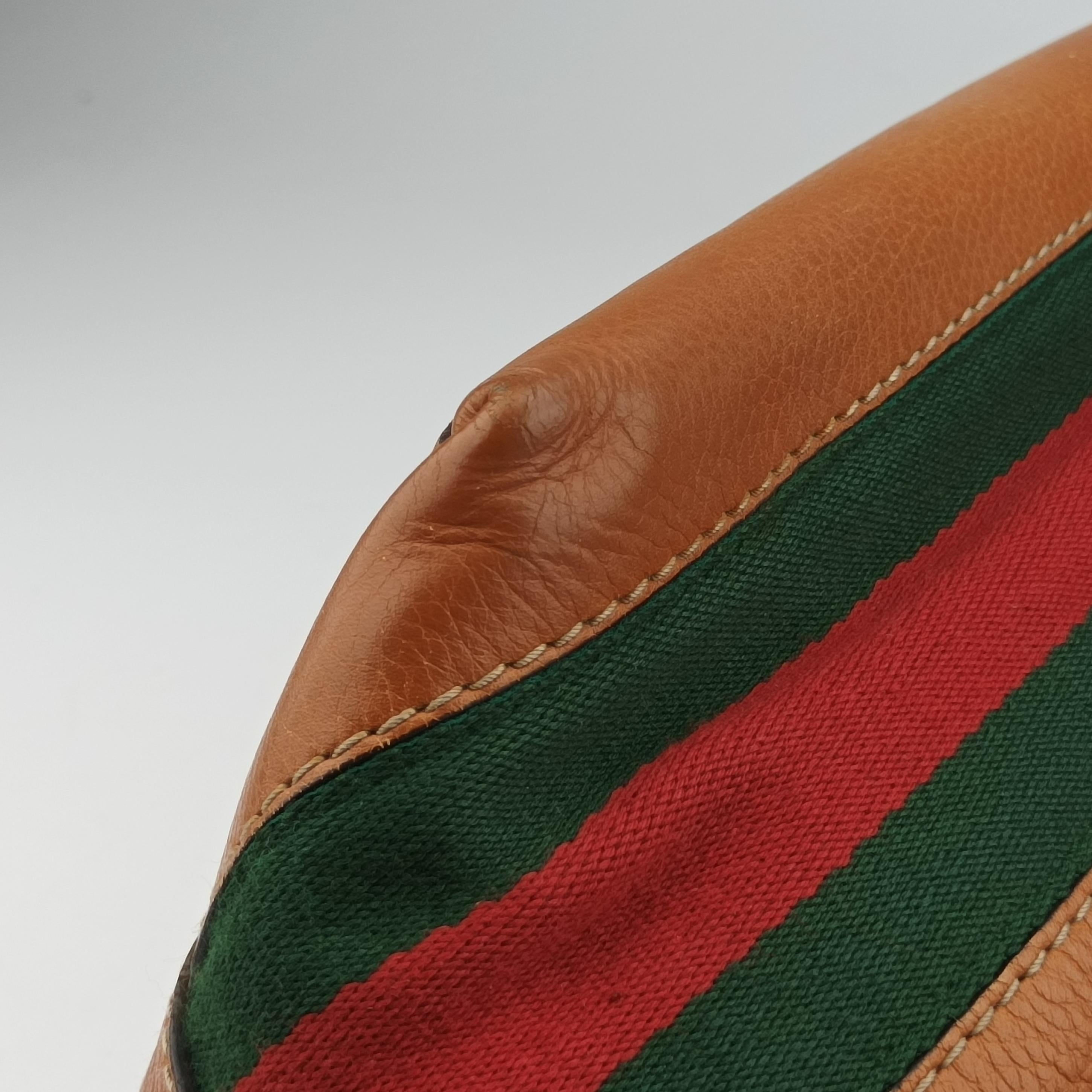 Pre-owned Gucci Heritage Brown×Multicolour Leather 257085 handbag | stylenewstar