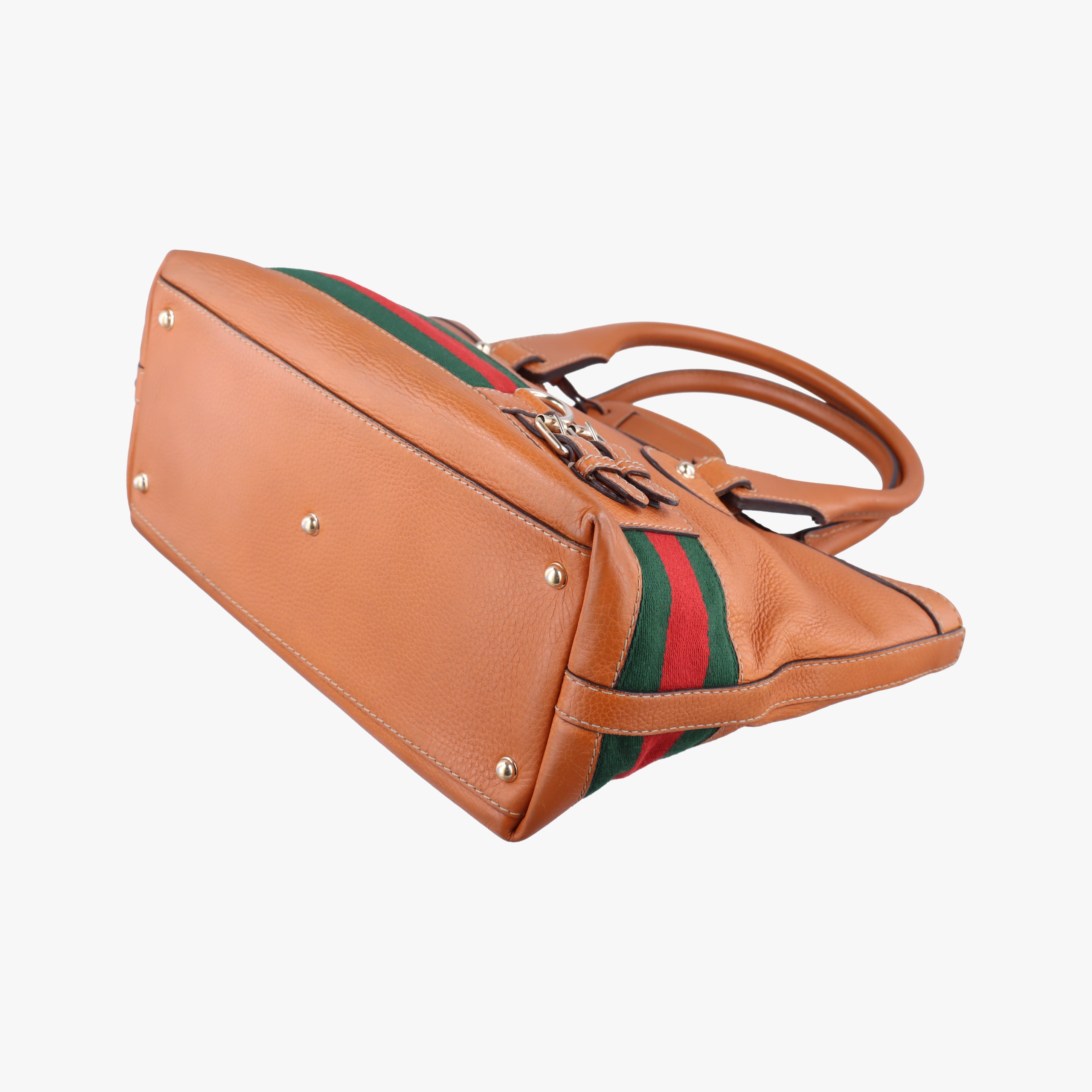 Pre-owned Gucci Heritage Brown×Multicolour Leather 257085 handbag | stylenewstar