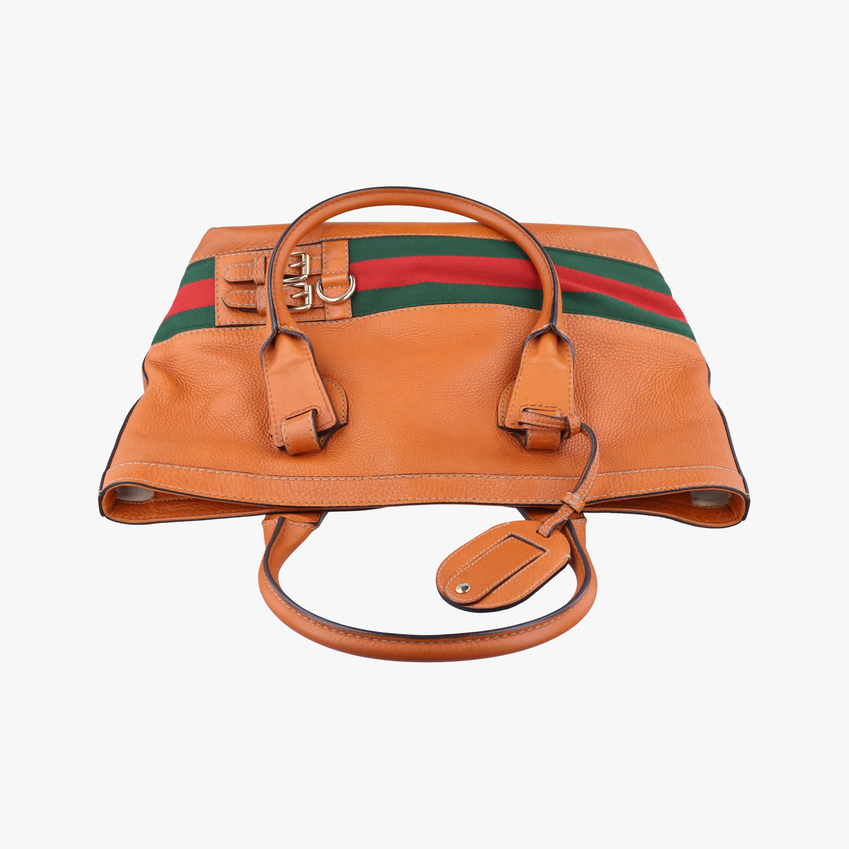 Pre-owned Gucci Heritage Brown×Multicolour Leather 257085 handbag | stylenewstar