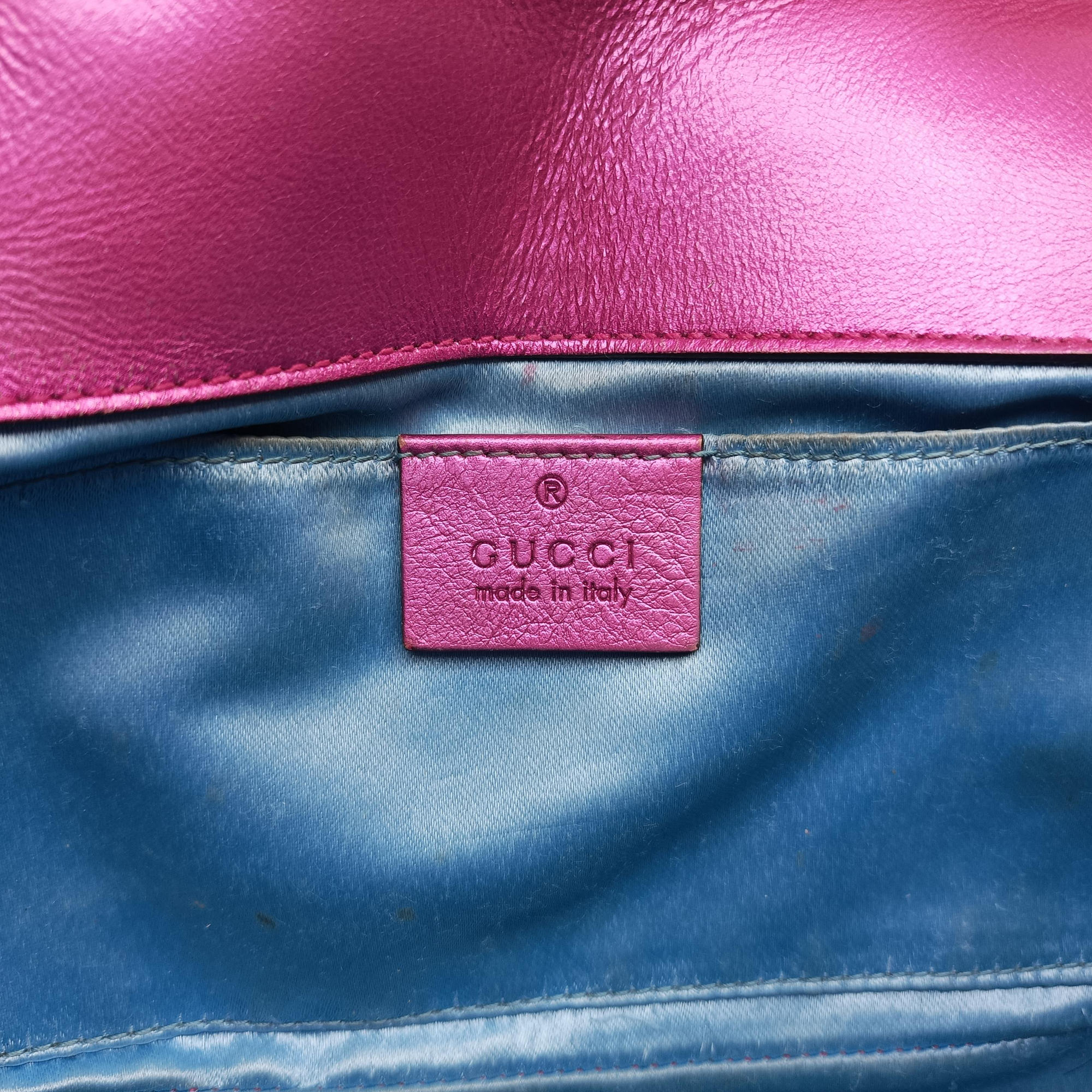Vintage Gucci GG Marmont pink×Multicolour Leather 446744 shoulderbag | stylenewstar