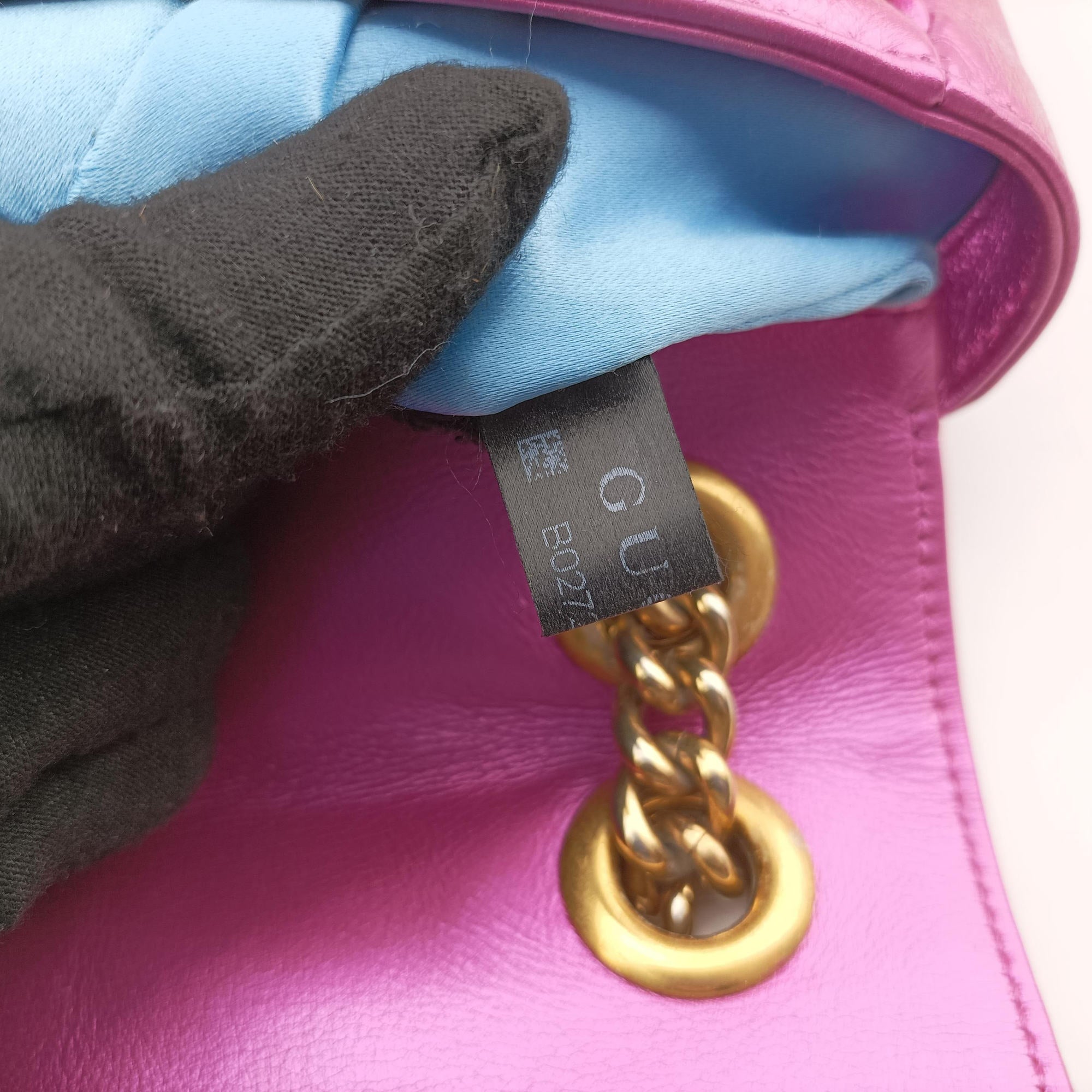 Vintage Gucci GG Marmont pink×Multicolour Leather 446744 shoulderbag | stylenewstar