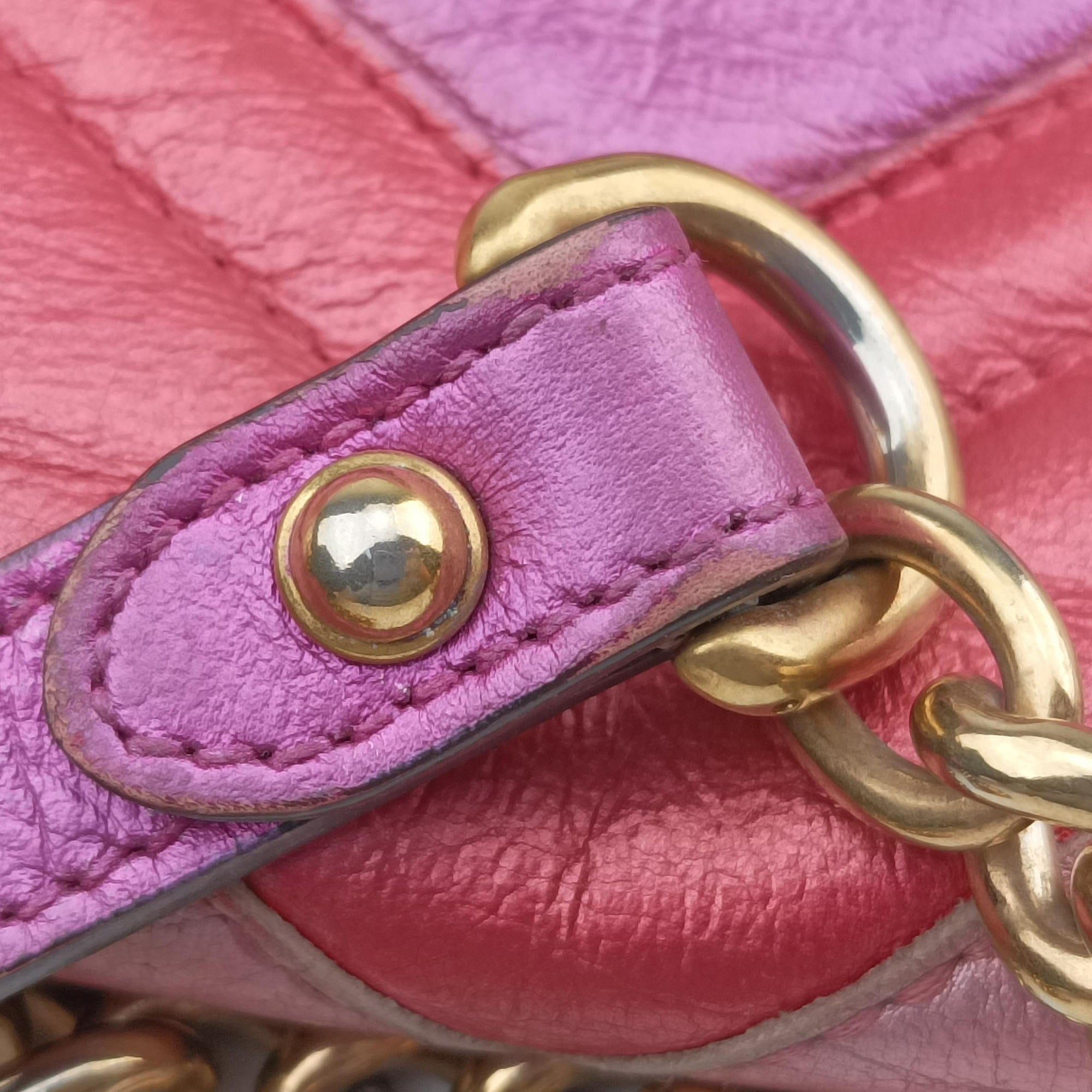 Vintage Gucci GG Marmont pink×Multicolour Leather 446744 shoulderbag | stylenewstar