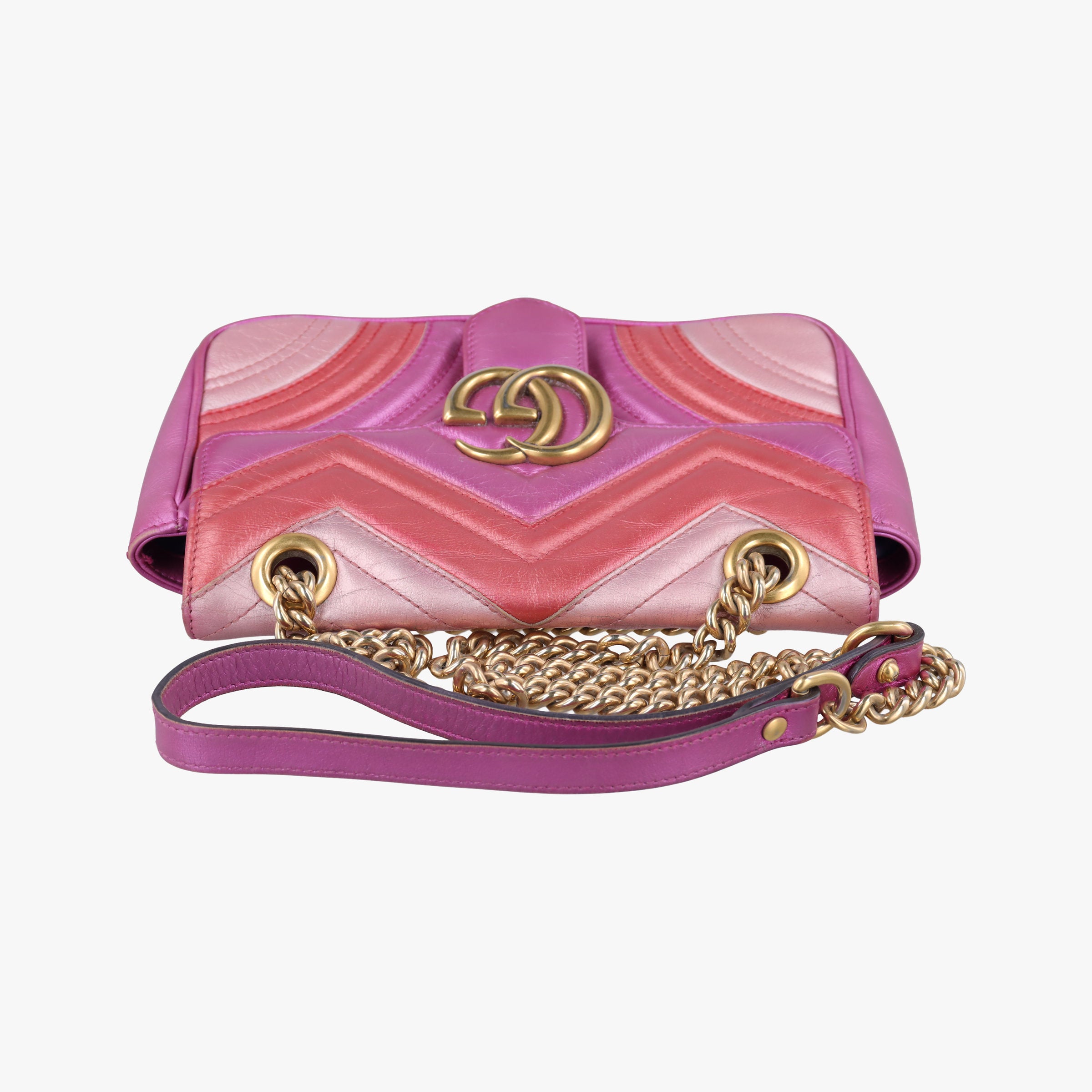 Vintage Gucci GG Marmont pink×Multicolour Leather 446744 shoulderbag | stylenewstar