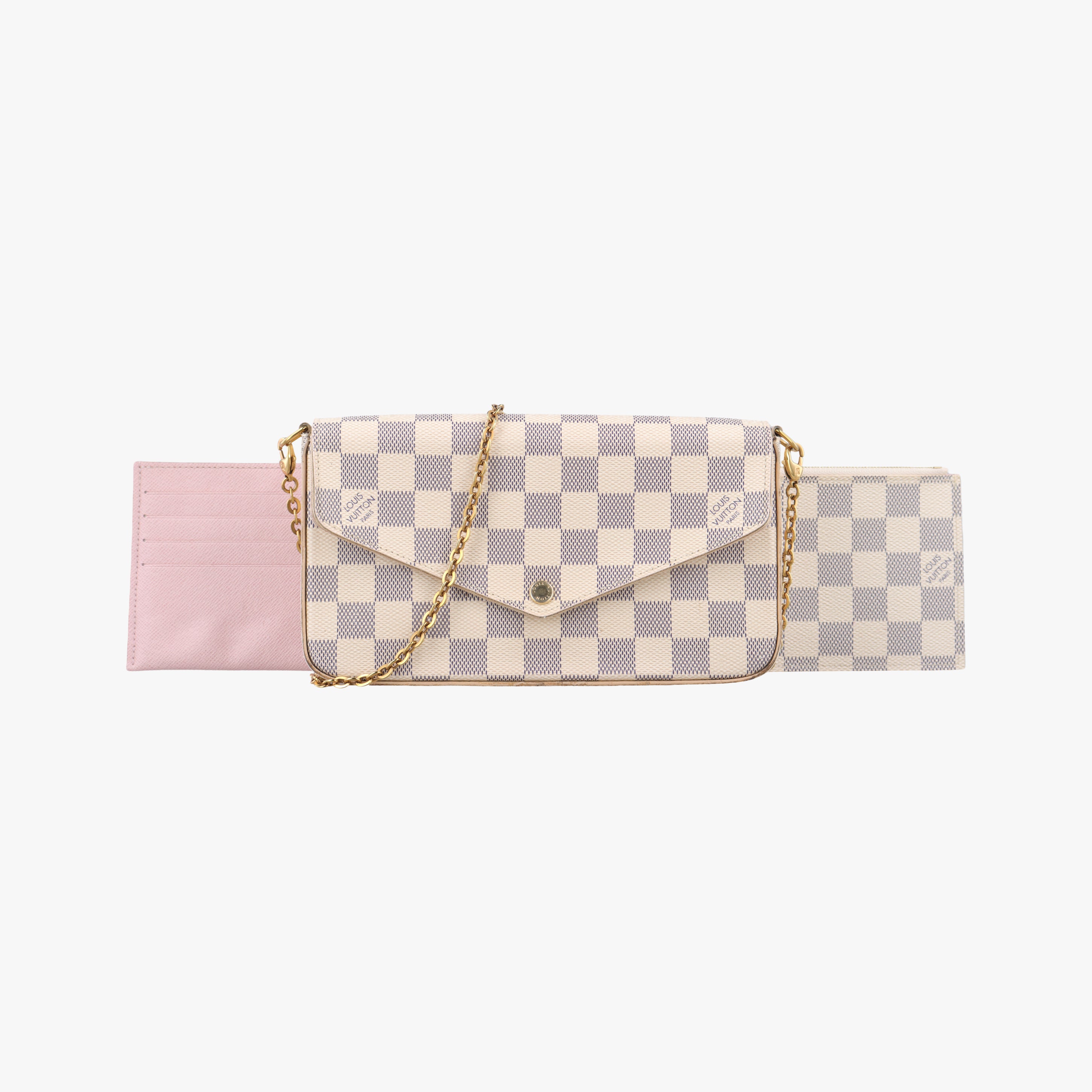Vintage Louis Vuitton Pochette FeLICIE Azur Damier Canvas N63106 shoulderbag | stylenewstar