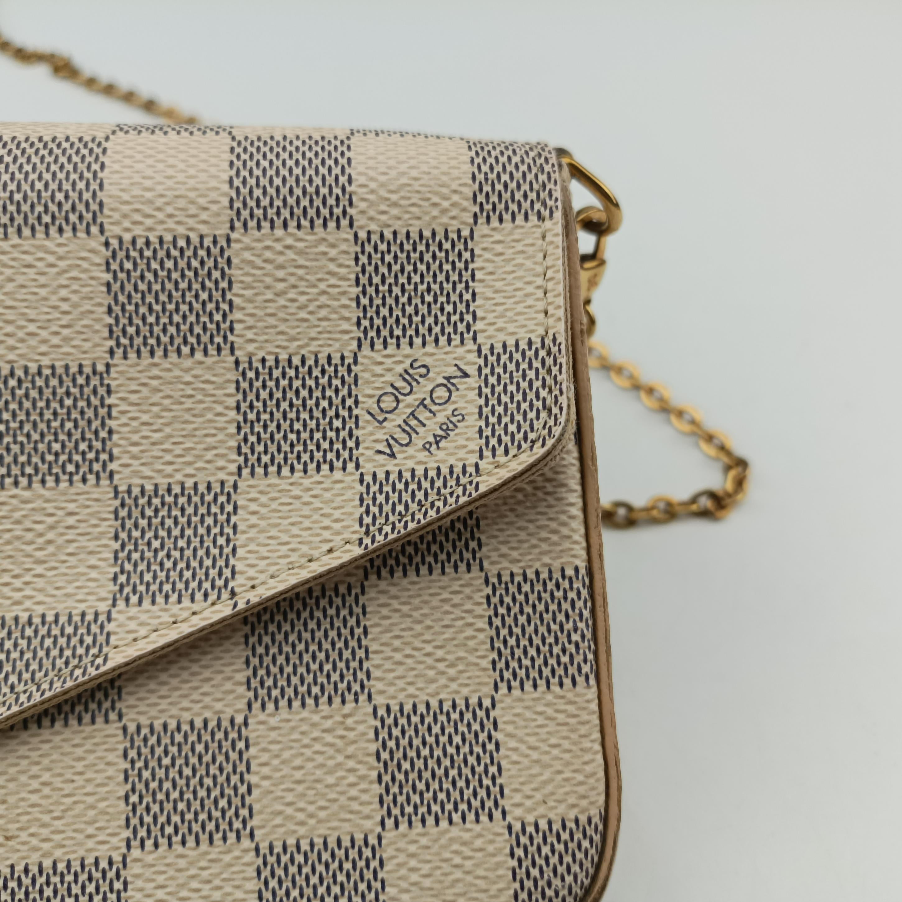 Vintage Louis Vuitton Pochette FeLICIE Azur Damier Canvas N63106 shoulderbag | stylenewstar