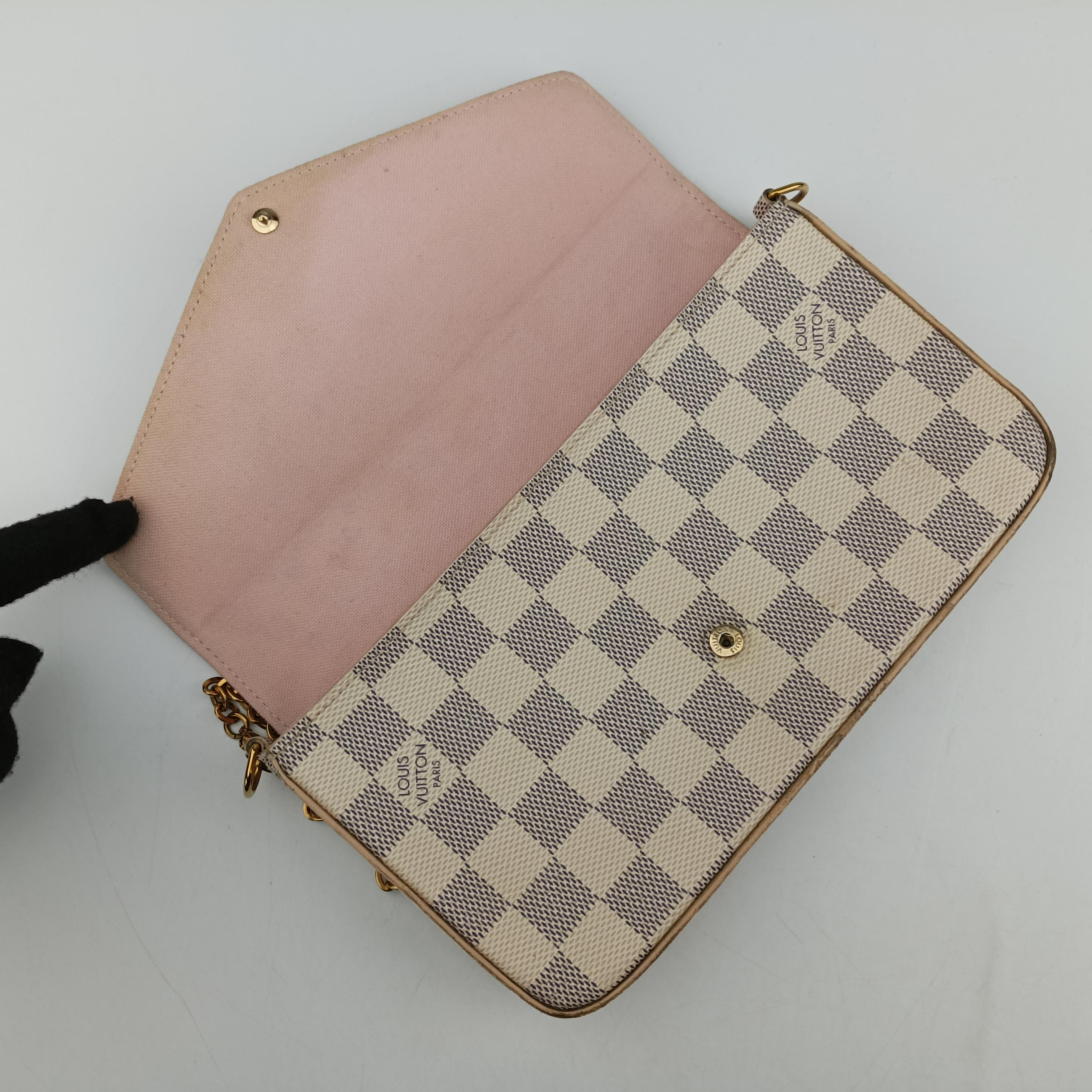 Vintage Louis Vuitton Pochette FeLICIE Azur Damier Canvas N63106 shoulderbag | stylenewstar