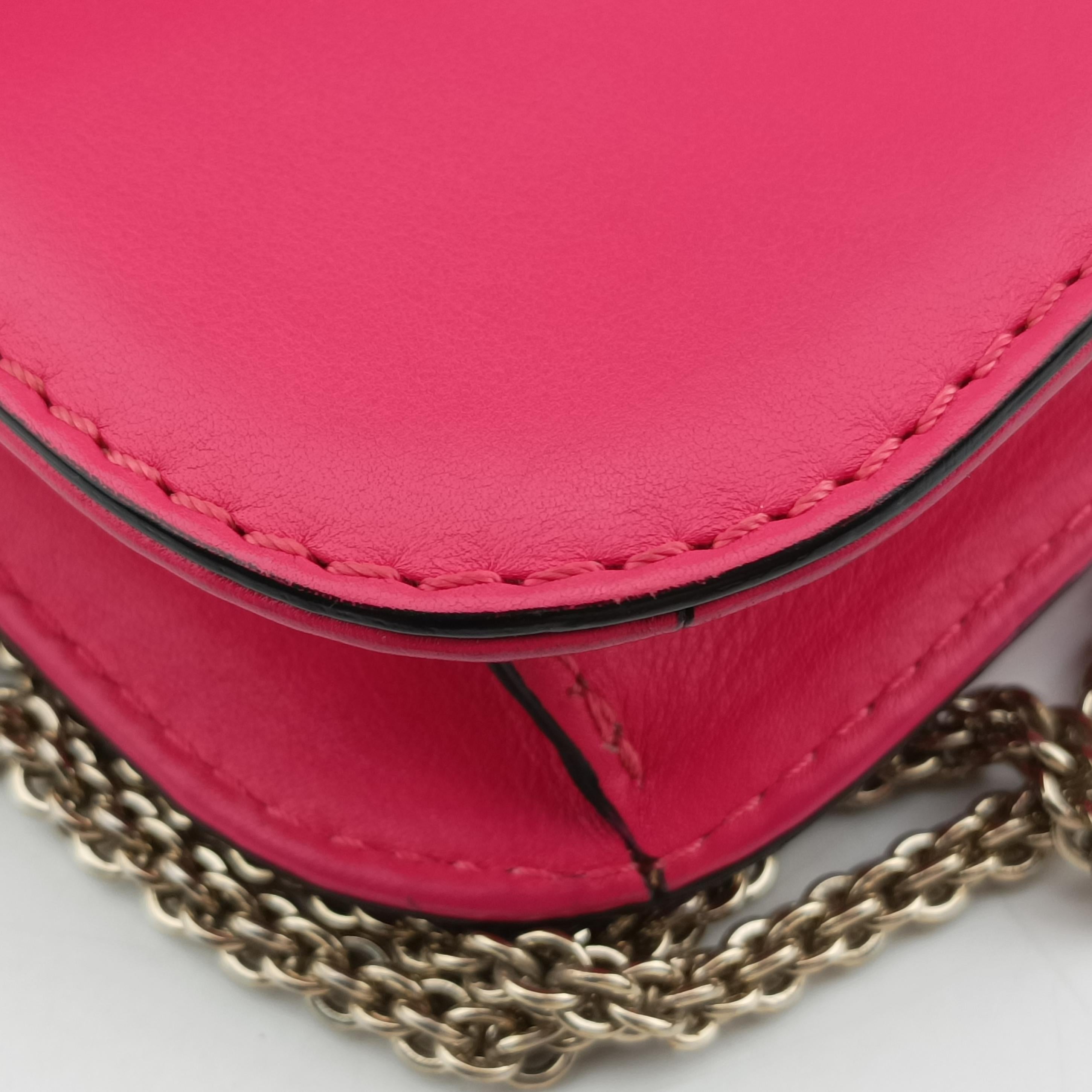 Pre-owned Valentino Rockstud Glam Lock Rose Leather  shoulderbag | stylenewstar