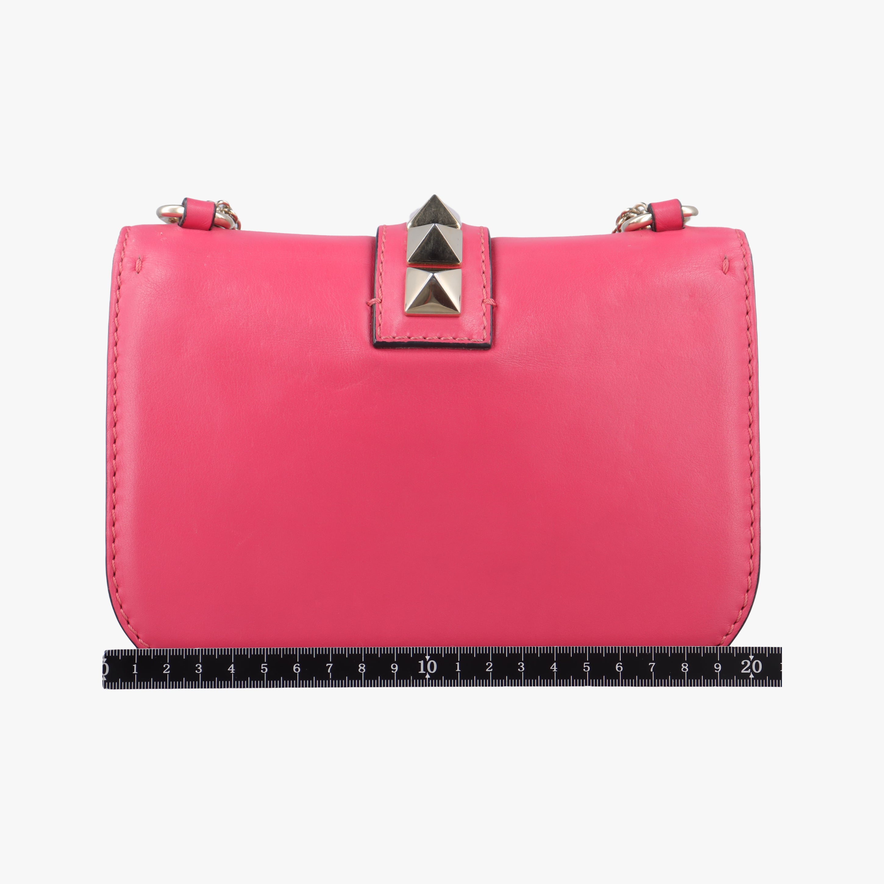 Pre-owned Valentino Rockstud Glam Lock Rose Leather  shoulderbag | stylenewstar