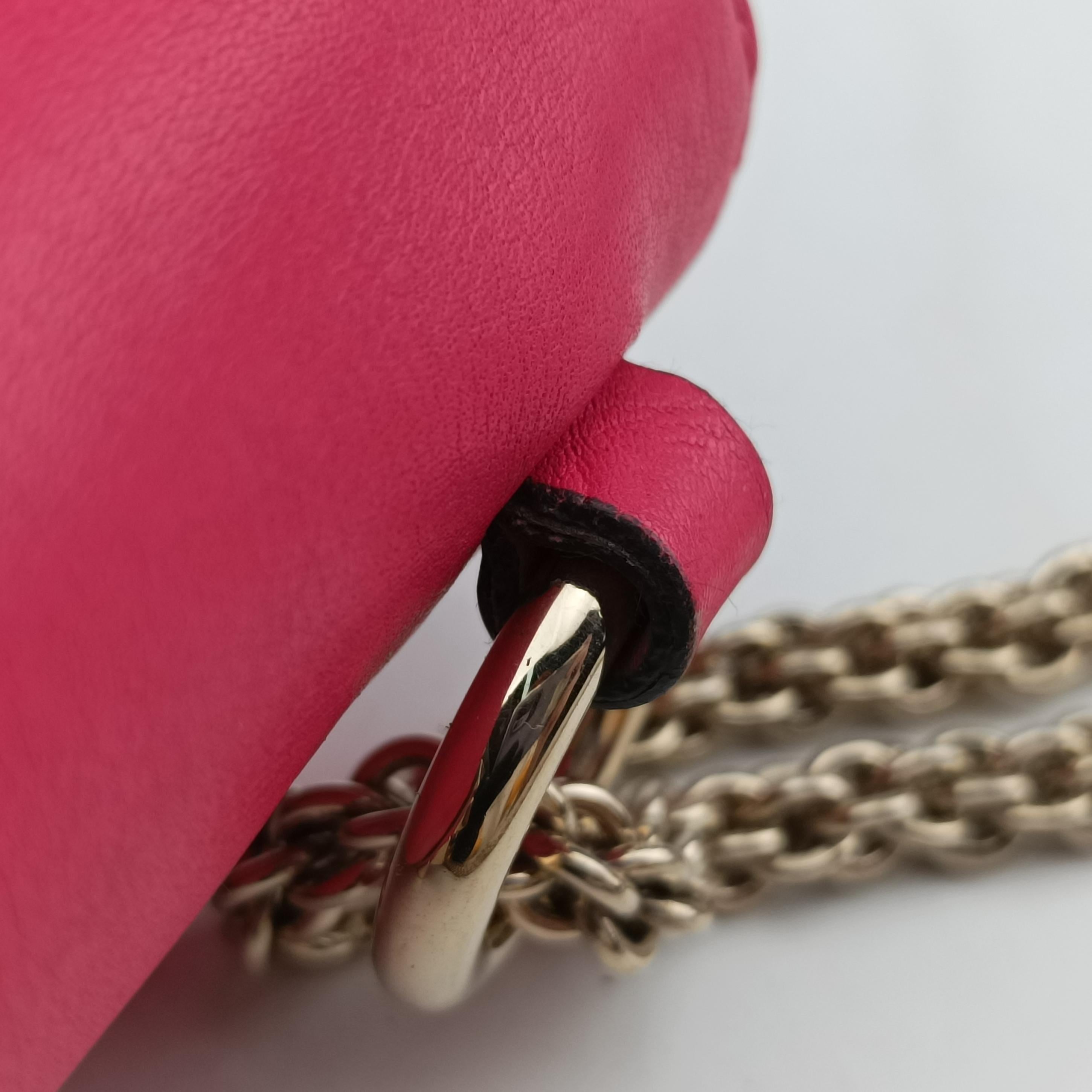 Pre-owned Valentino Rockstud Glam Lock Rose Leather  shoulderbag | stylenewstar