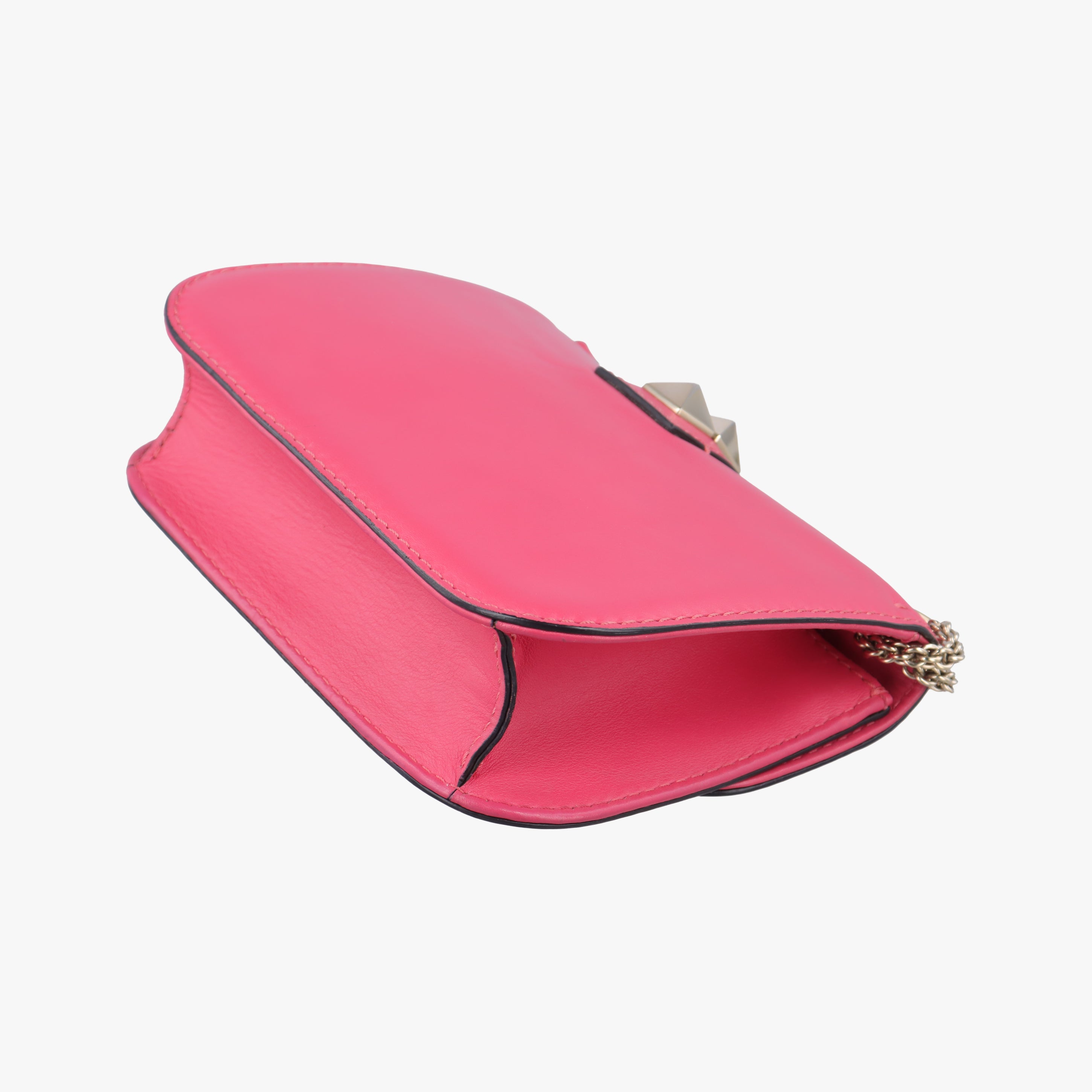 Pre-owned Valentino Rockstud Glam Lock Rose Leather  shoulderbag | stylenewstar