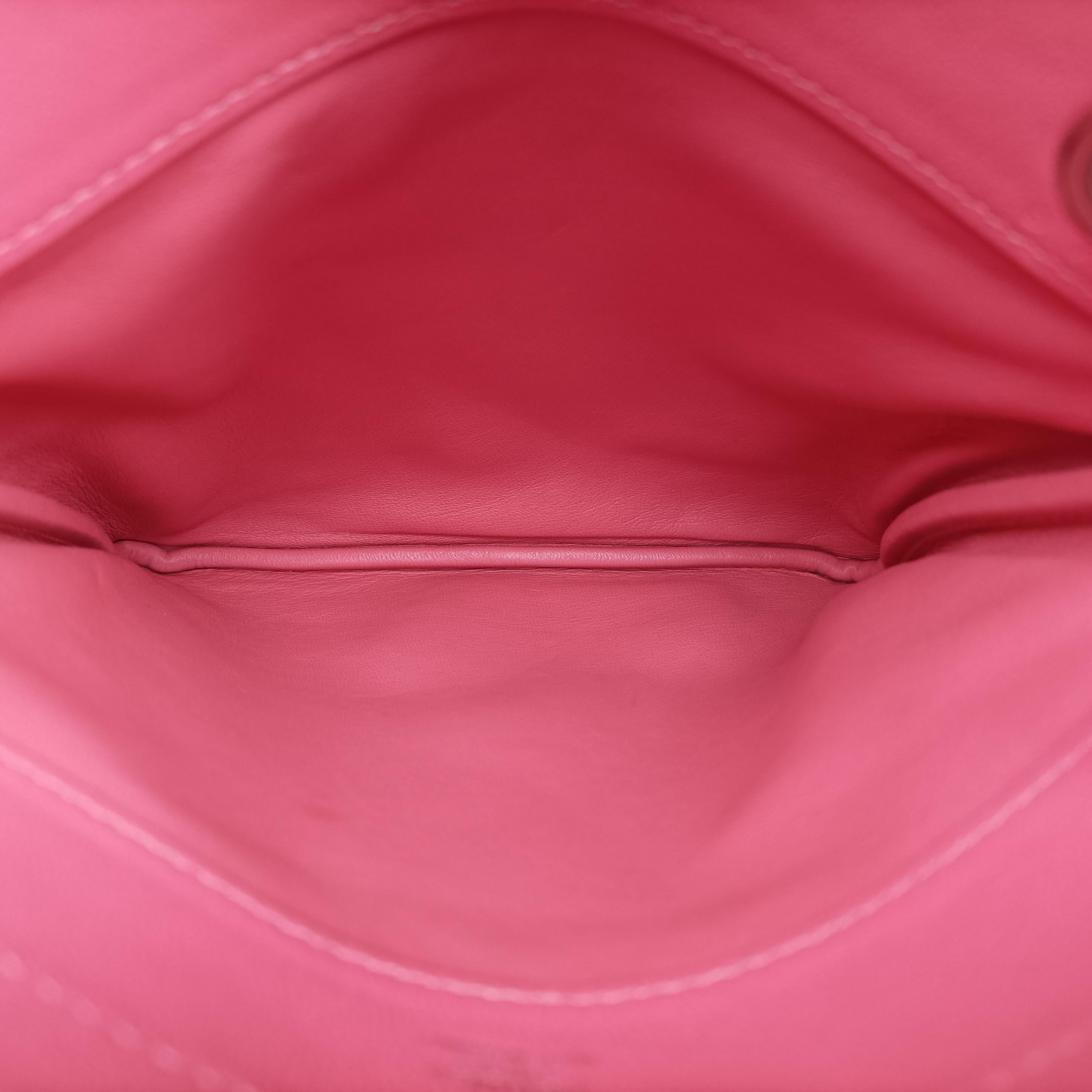 Pre-owned Hermes Sac Aline mini Pink Leather  shoulderbag | stylenewstar