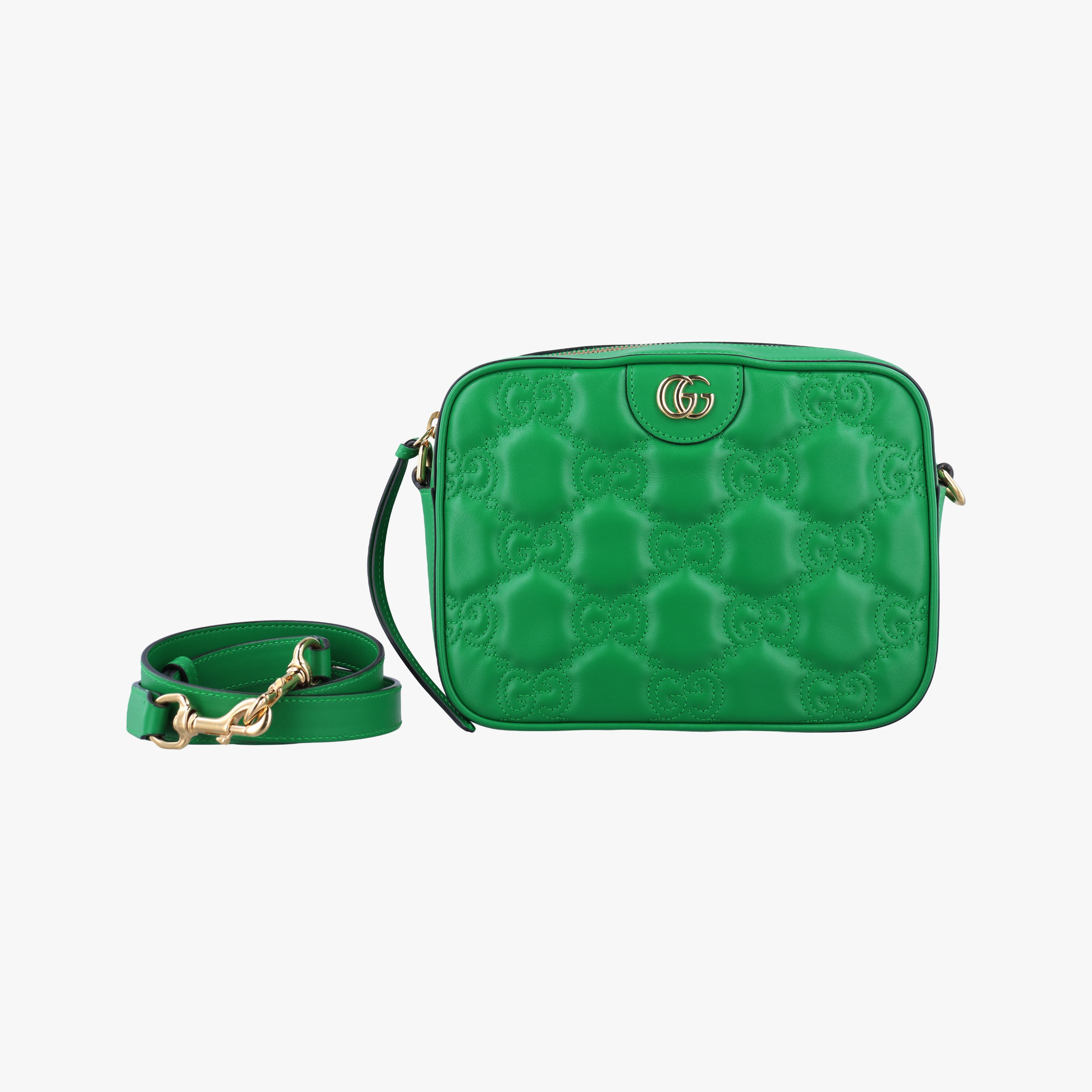 Pre-owned Gucci GG Matelasse Green Leather 702234 shoulderbag | stylenewstar