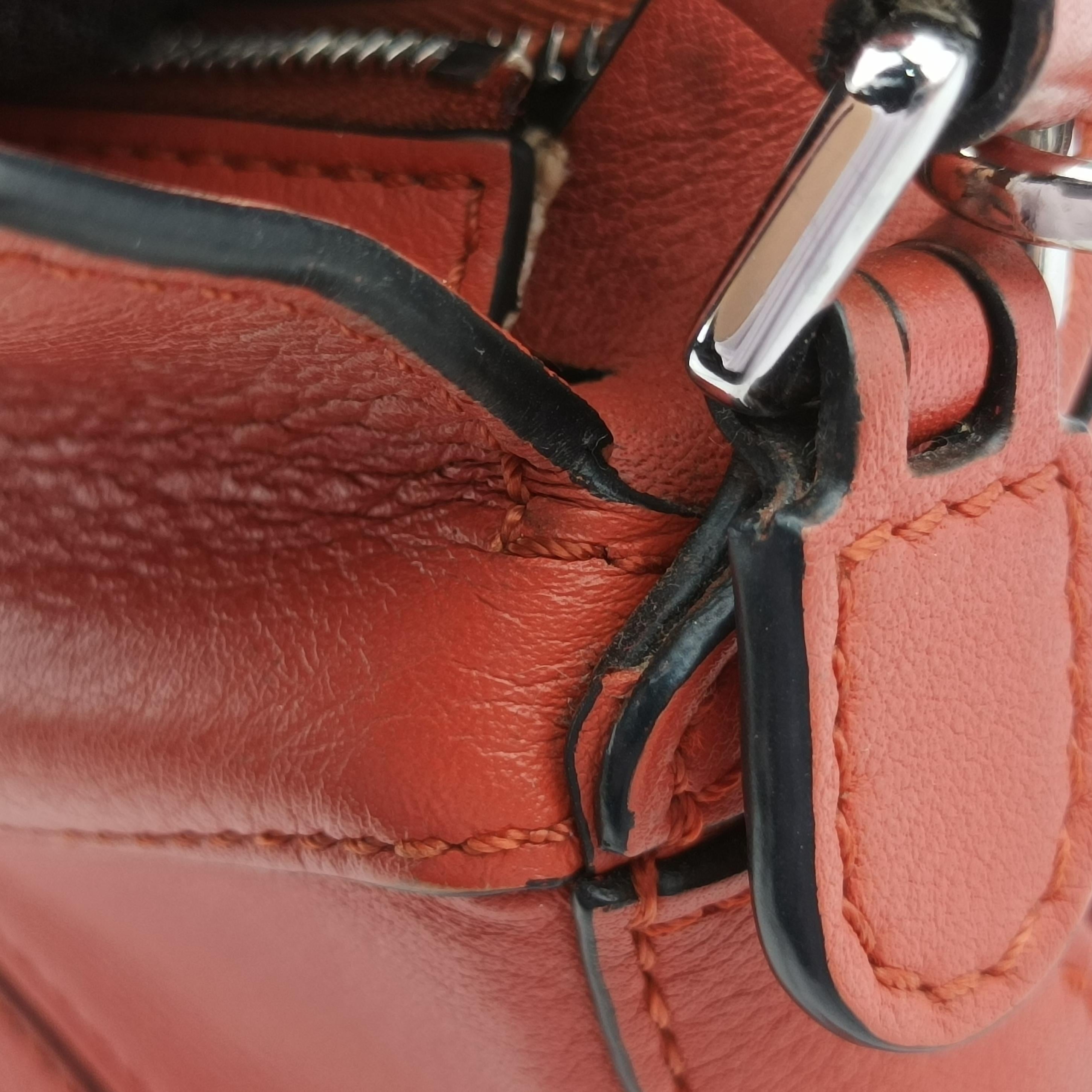 Pre-owned Loewe Puzzle Red Leather  shoulderbag | stylenewstar