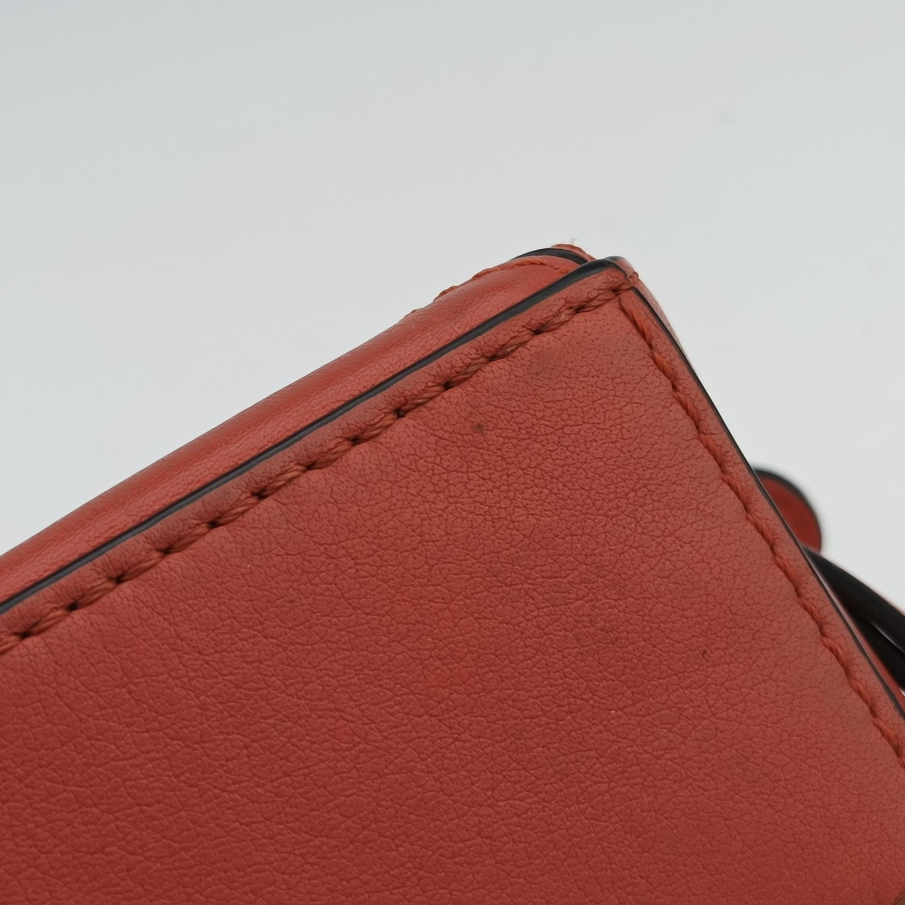 Pre-owned Loewe Puzzle Red Leather  shoulderbag | stylenewstar