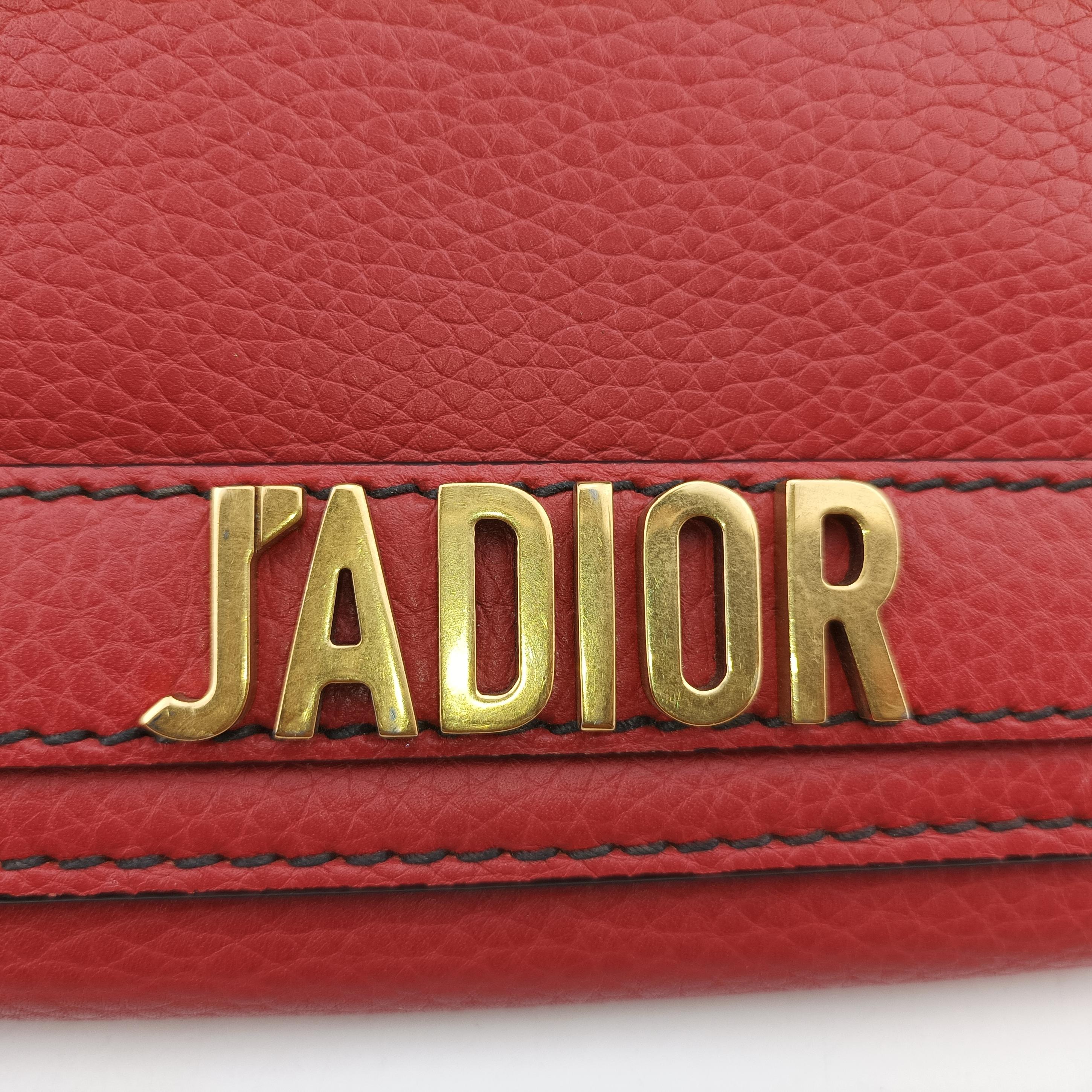 Pre-owned Christian Dior J'Adior Red Leather  shoulderbag | stylenewstar