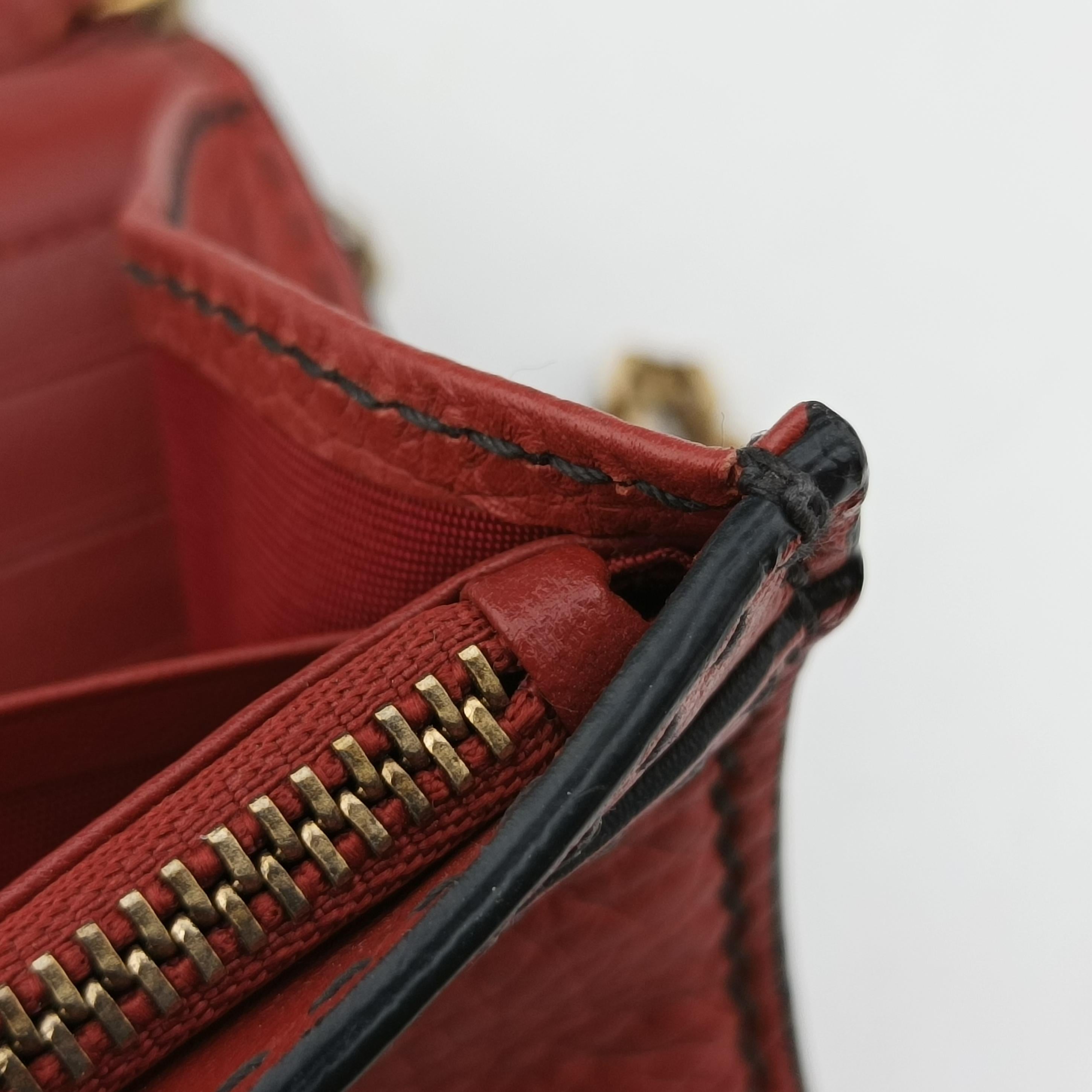 Pre-owned Christian Dior J'Adior Red Leather  shoulderbag | stylenewstar