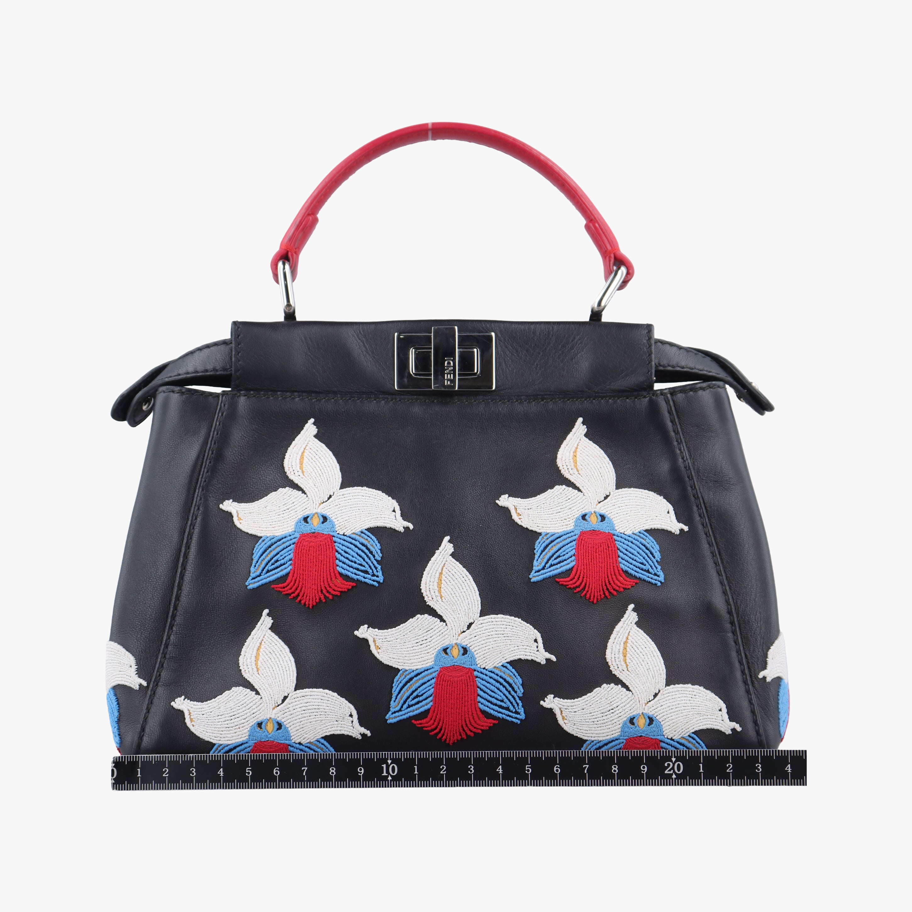 Pre-owned Fendi PEEKABOO Black×Multicolour Leather 8BN244 shoulderbag | stylenewstar