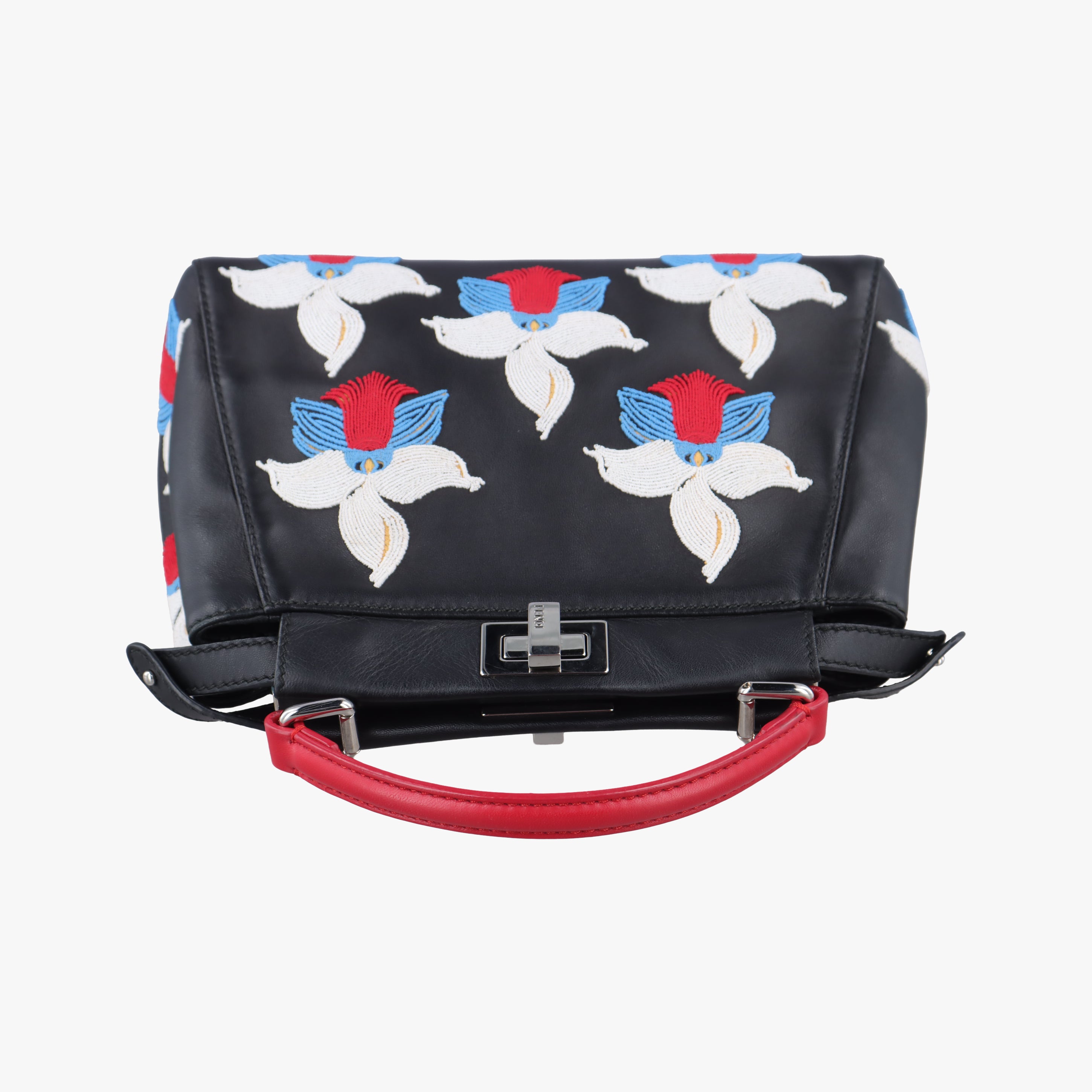 Pre-owned Fendi PEEKABOO Black×Multicolour Leather 8BN244 shoulderbag | stylenewstar