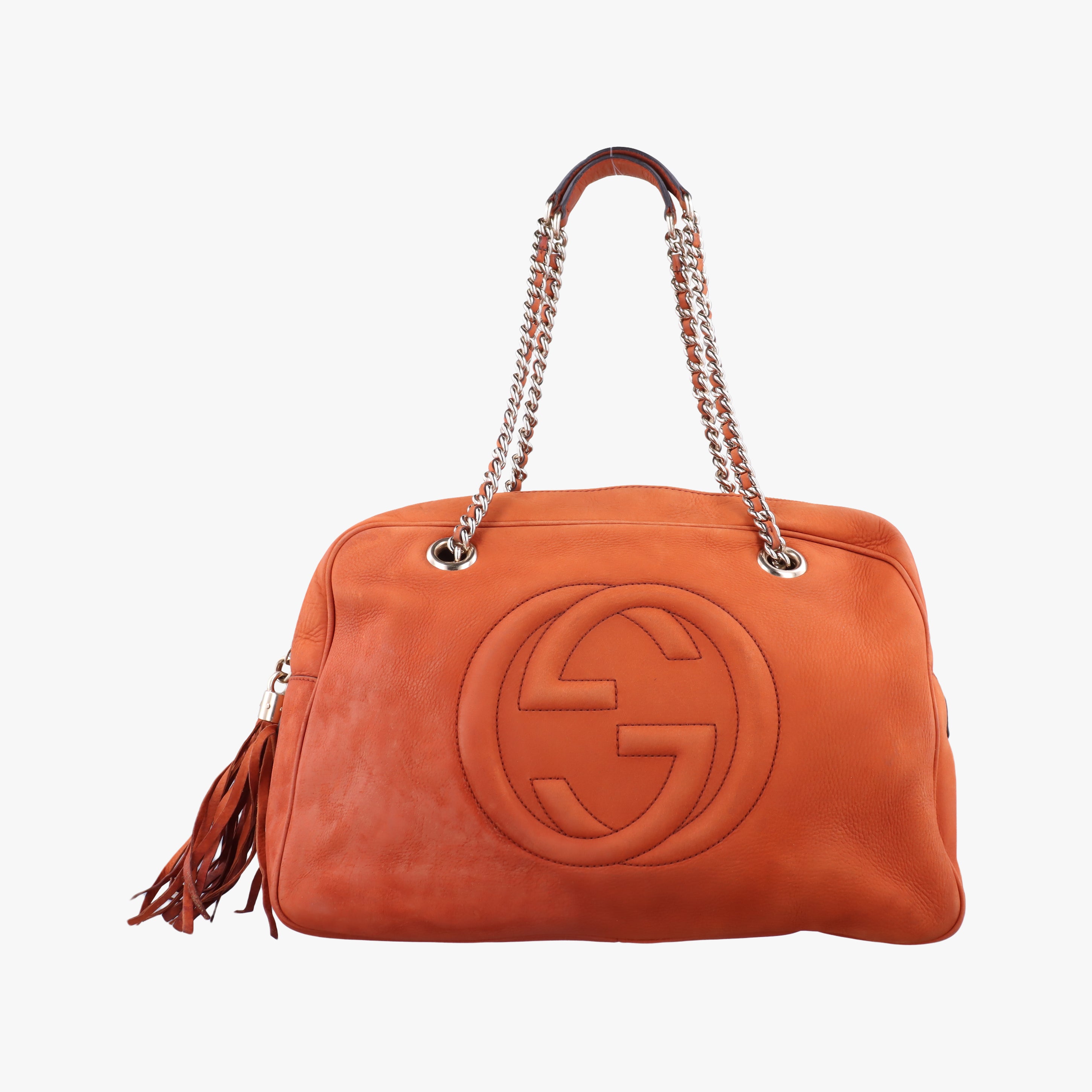 Pre-owned Gucci Soho Orange Suede 353126 shoulderbag | stylenewstar