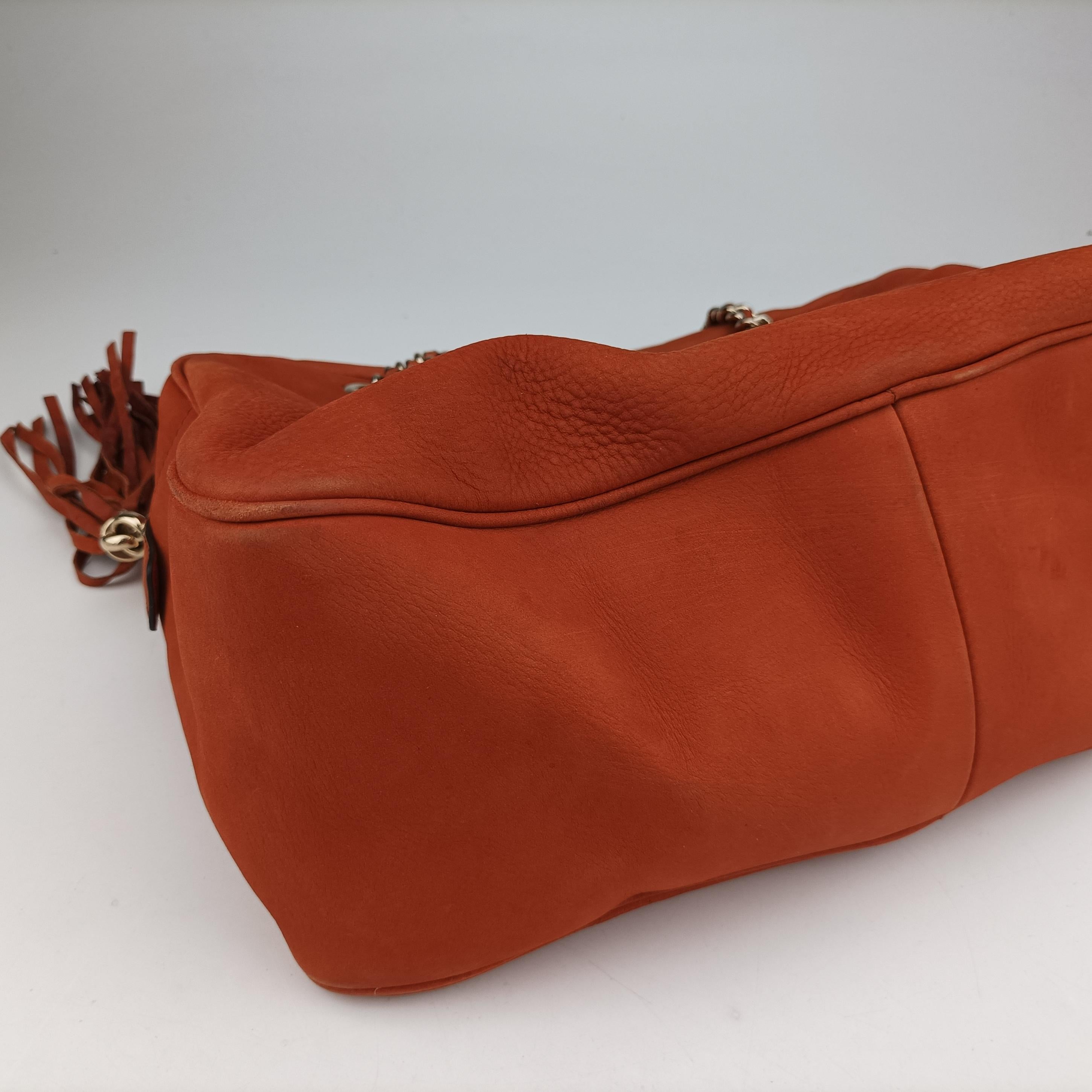 Pre-owned Gucci Soho Orange Suede 353126 shoulderbag | stylenewstar