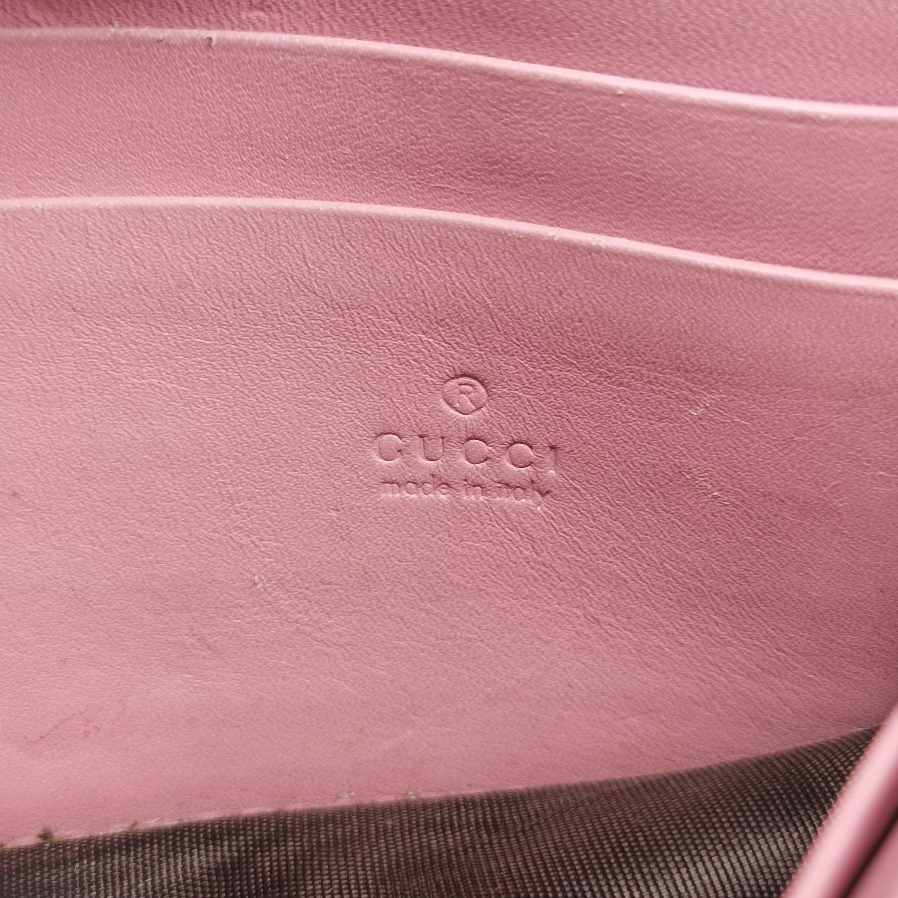 Pre-owned Gucci Peony Pearl Studded GG Supreme Pink Leather 431478 shoulderbag | stylenewstar