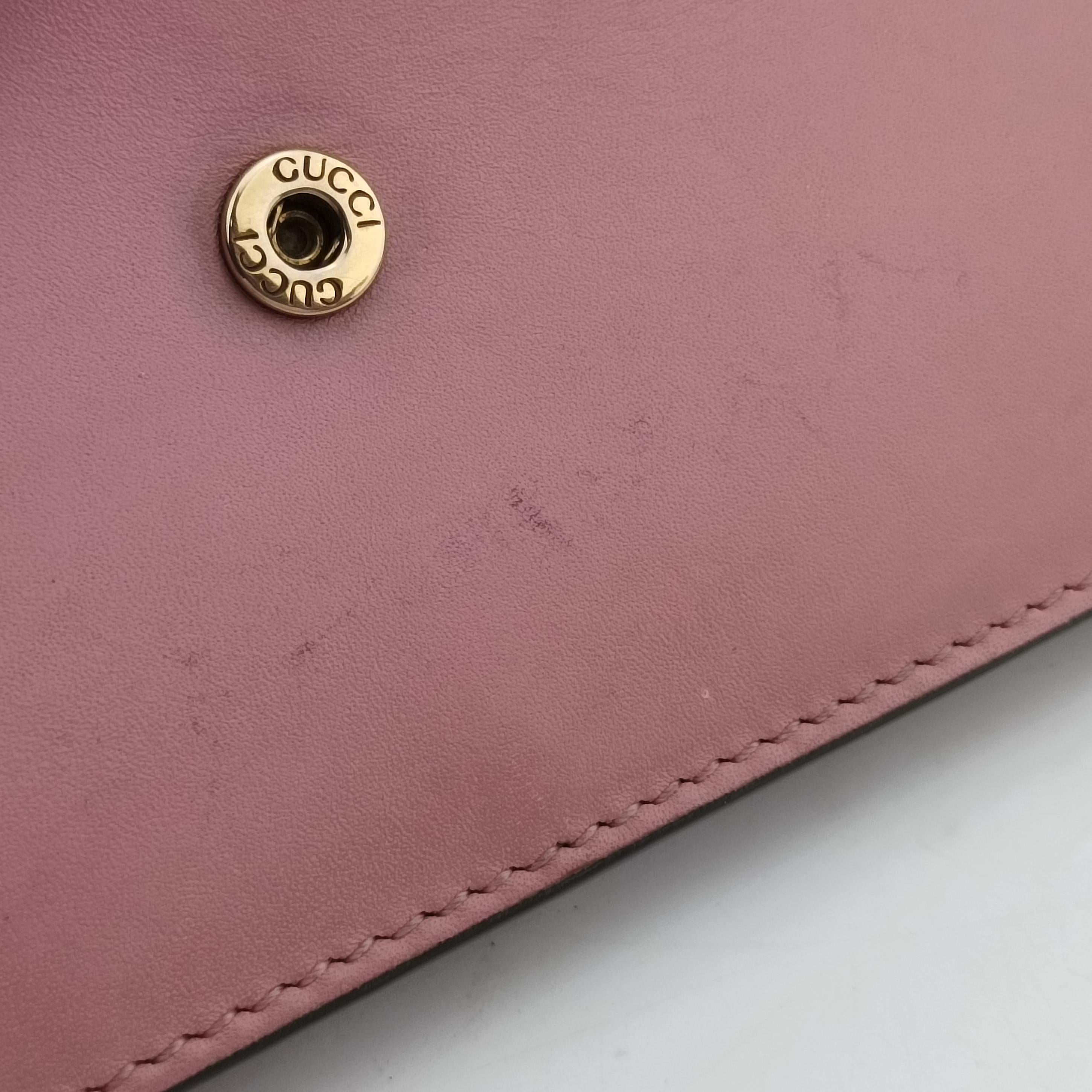 Pre-owned Gucci Peony Pearl Studded GG Supreme Pink Leather 431478 shoulderbag | stylenewstar