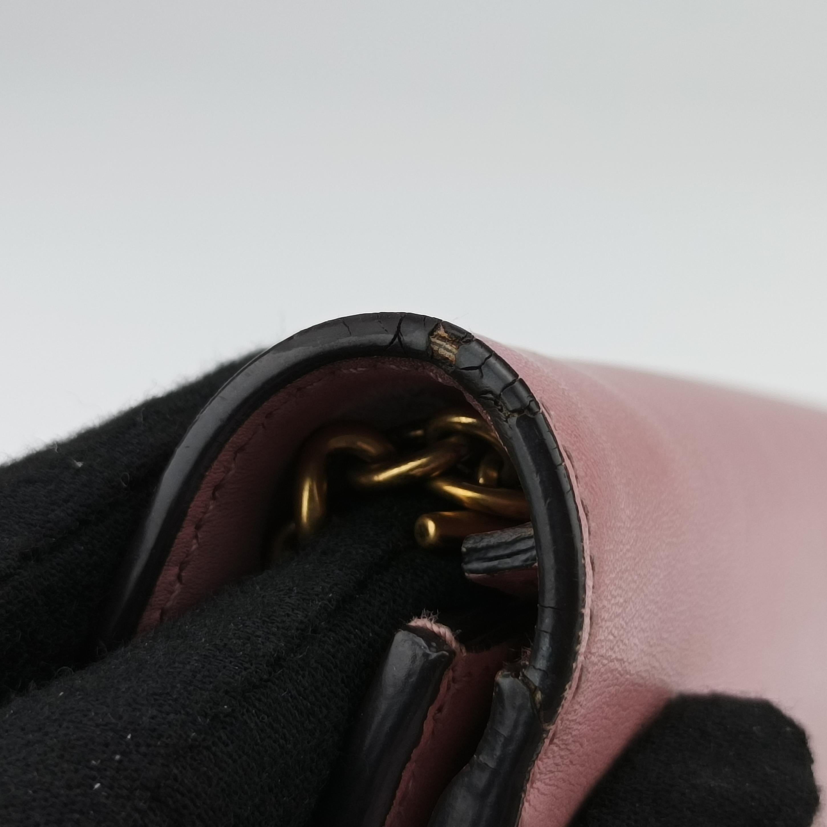 Pre-owned Gucci Peony Pearl Studded GG Supreme Pink Leather 431478 shoulderbag | stylenewstar