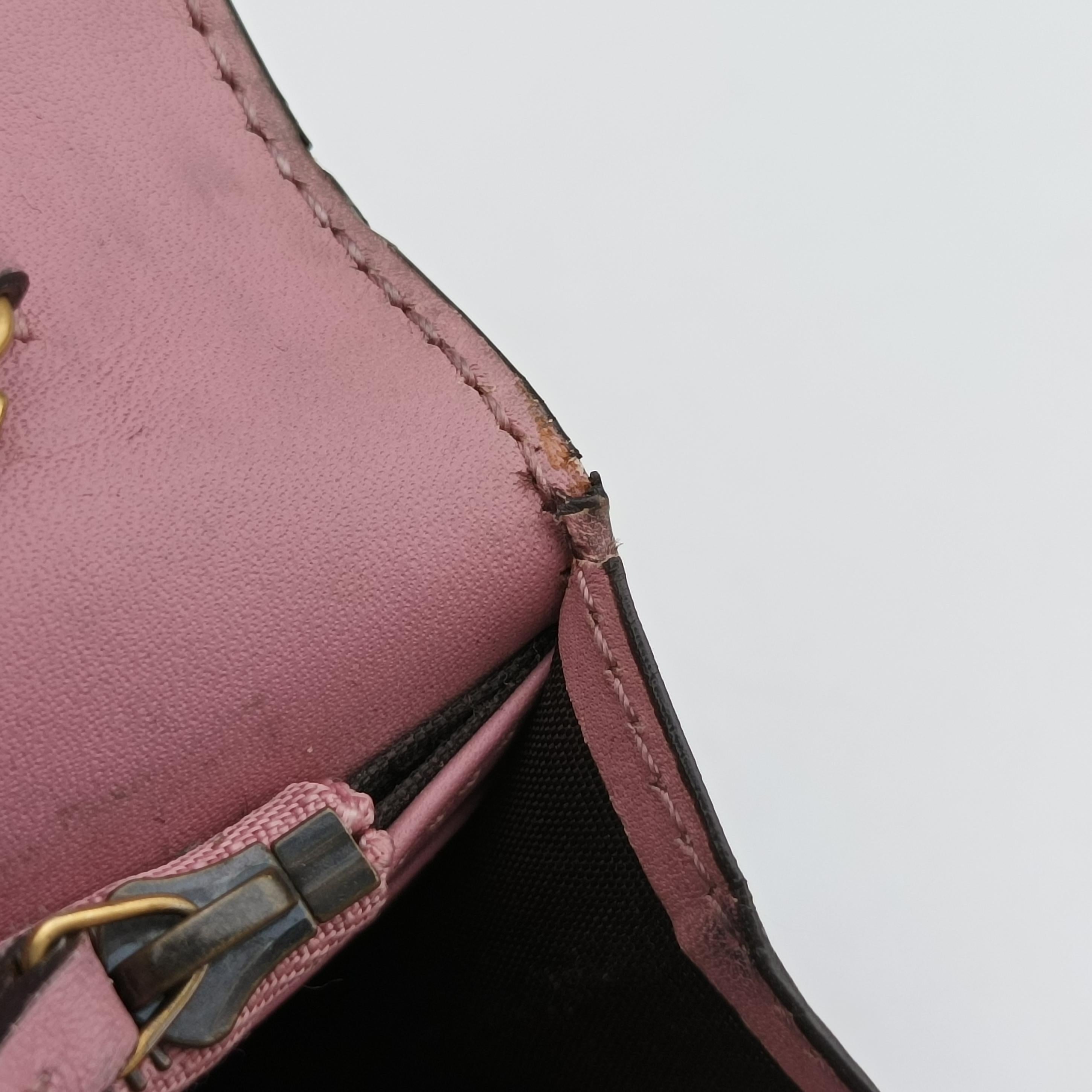 Pre-owned Gucci Peony Pearl Studded GG Supreme Pink Leather 431478 shoulderbag | stylenewstar