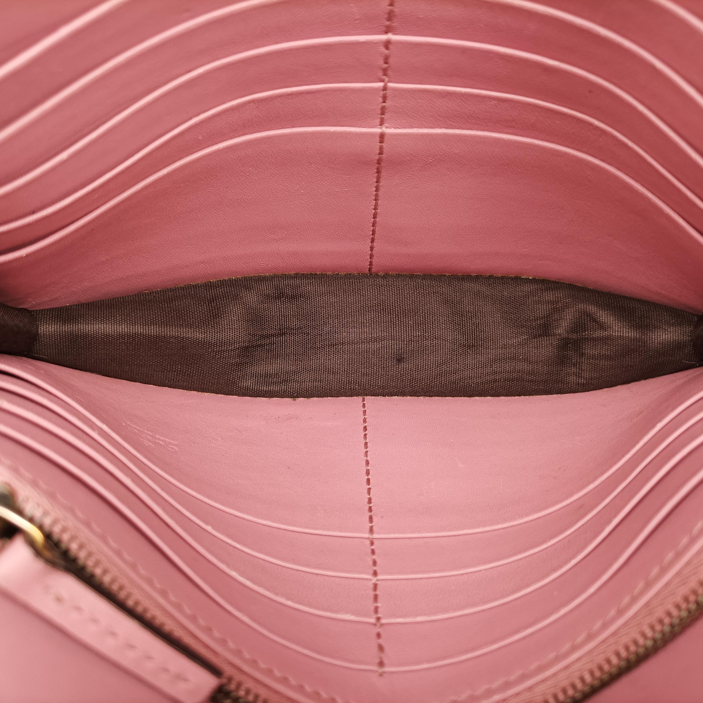Pre-owned Gucci Peony Pearl Studded GG Supreme Pink Leather 431478 shoulderbag | stylenewstar