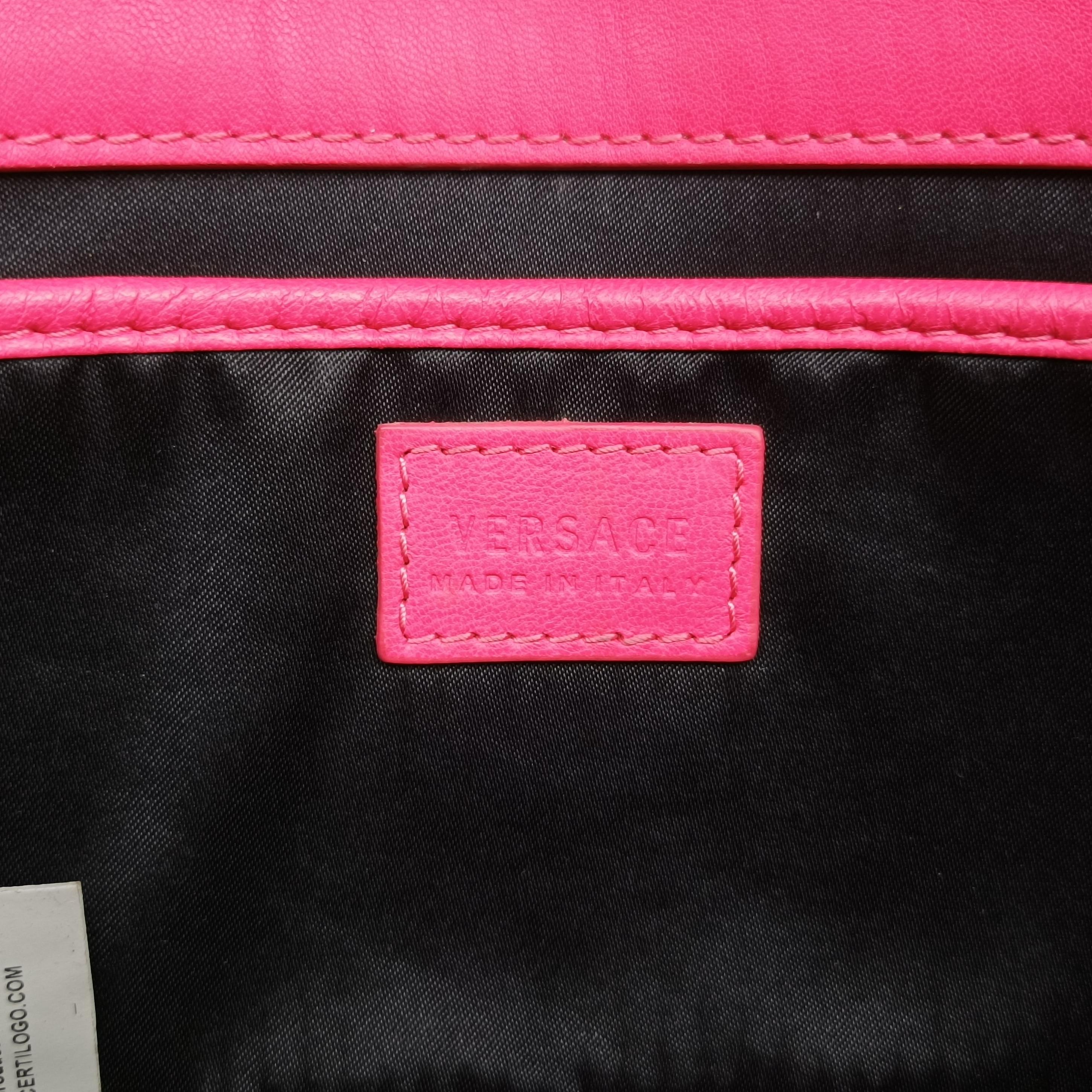 Pre-owned VERSACE La Medusa Orange patent  shoulderbag | stylenewstar