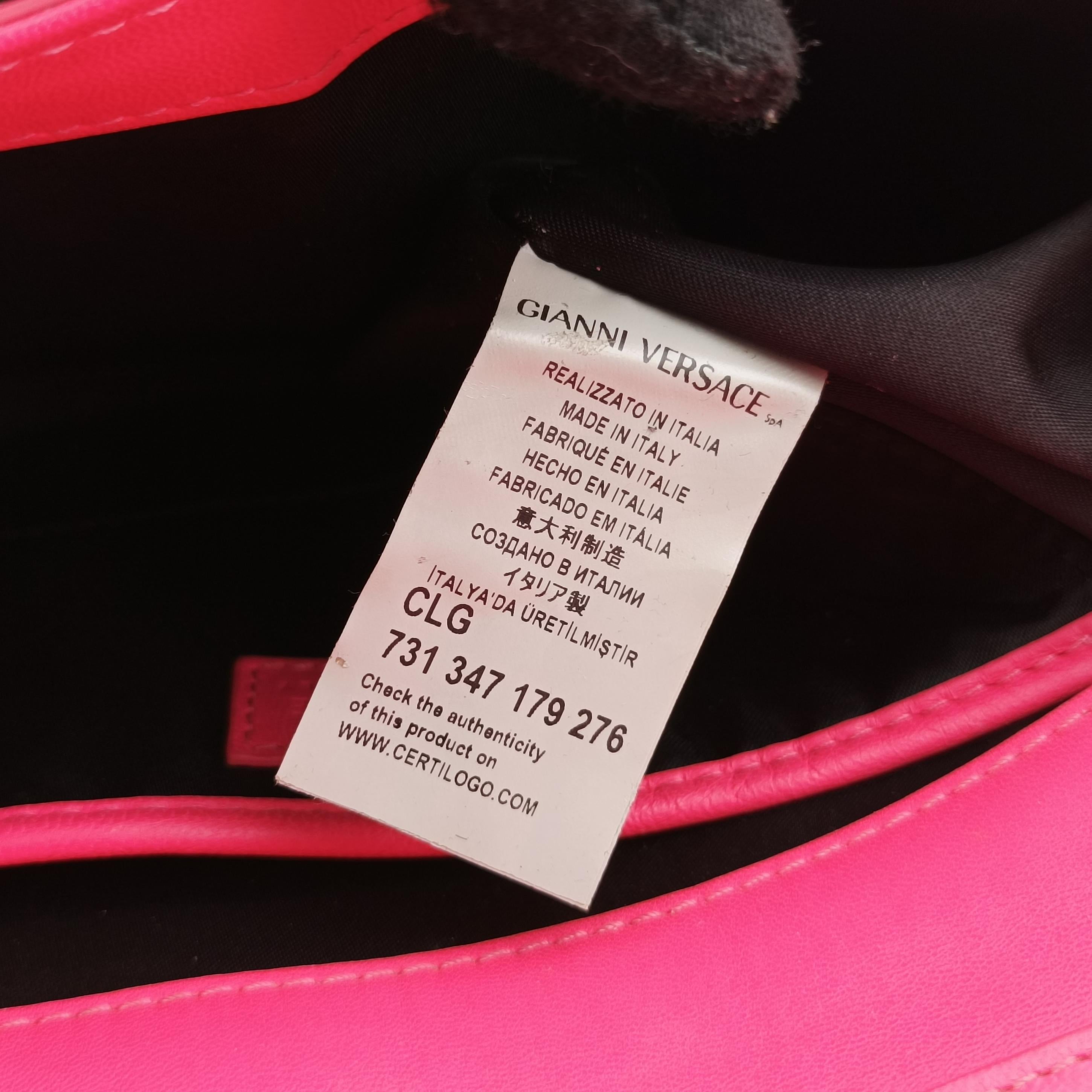 Pre-owned VERSACE La Medusa Orange patent  shoulderbag | stylenewstar