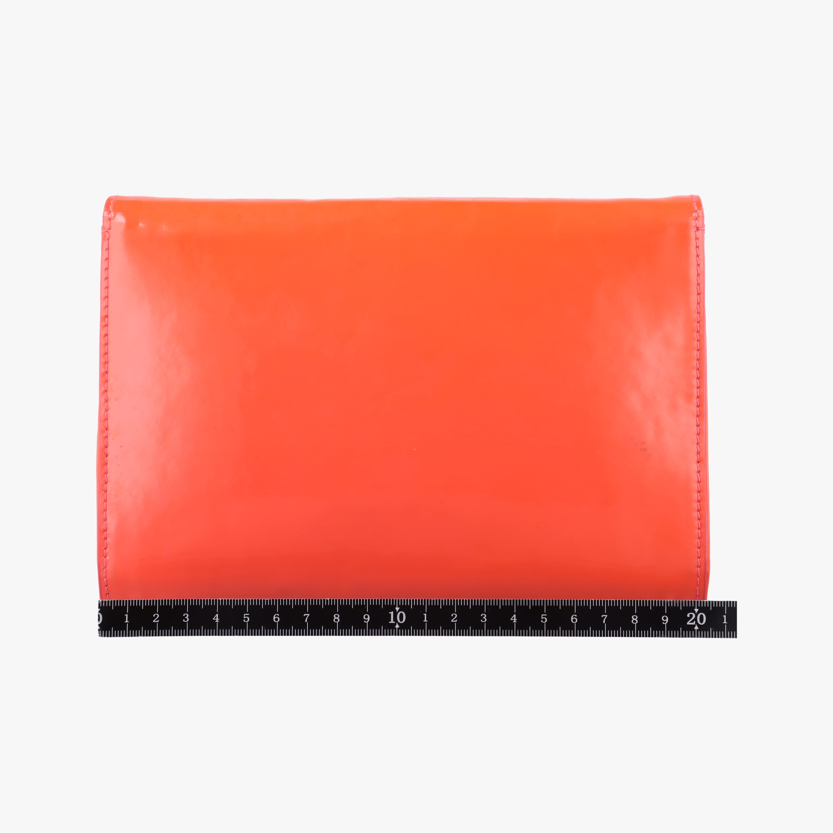 Pre-owned VERSACE La Medusa Orange patent  shoulderbag | stylenewstar