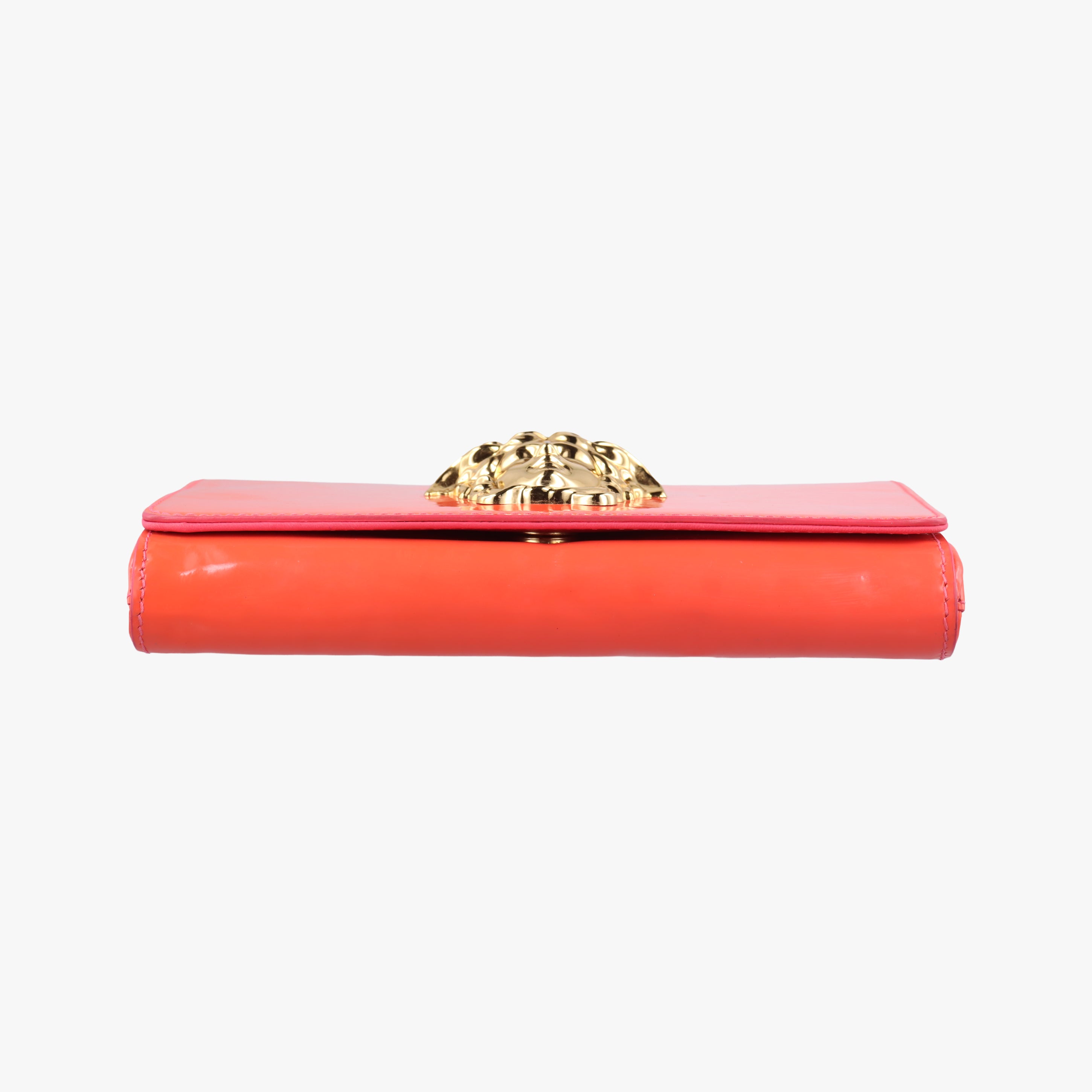 Pre-owned VERSACE La Medusa Orange patent  shoulderbag | stylenewstar