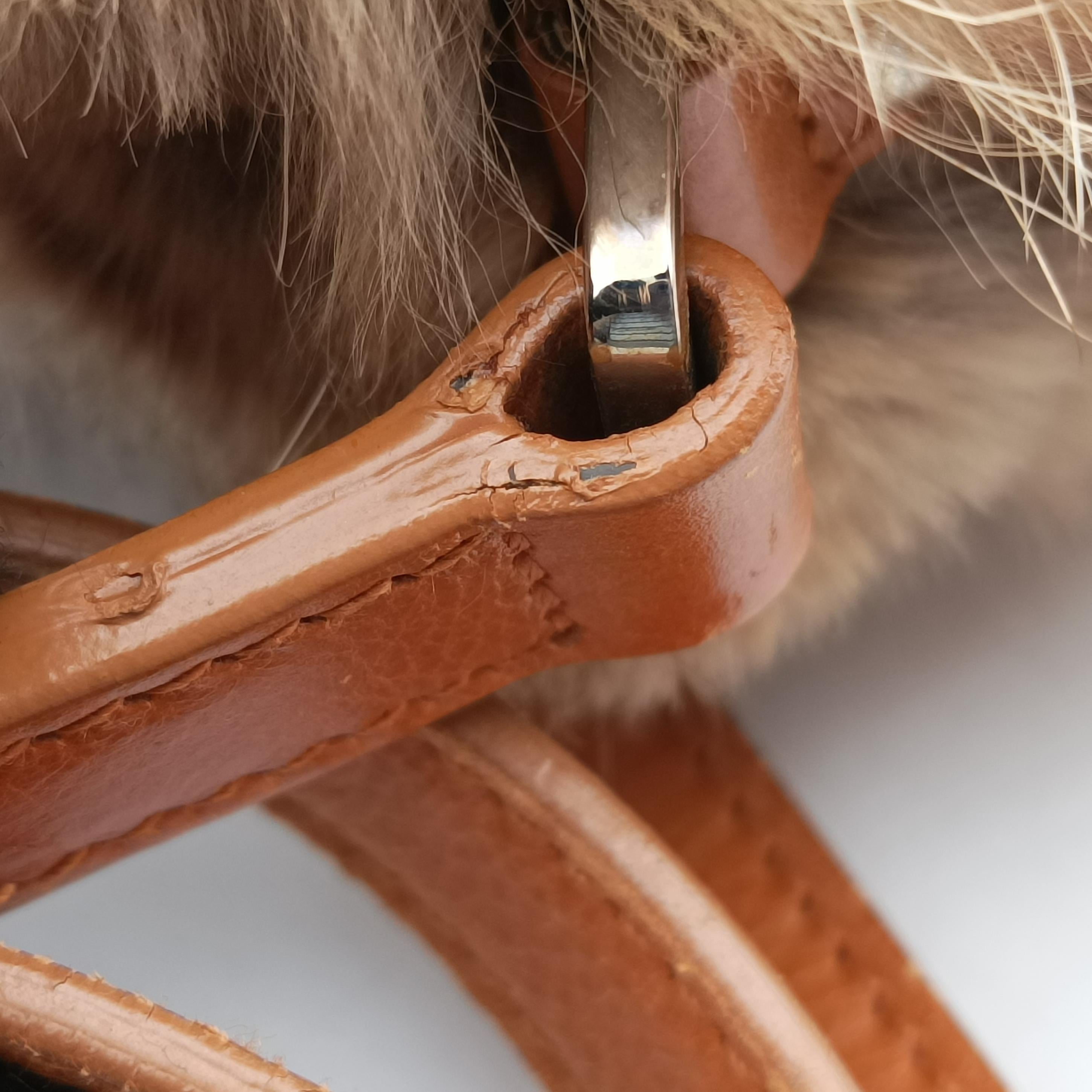 Pre-owned Christian Dior D logo Brown fur×leather  shoulderbag | stylenewstar