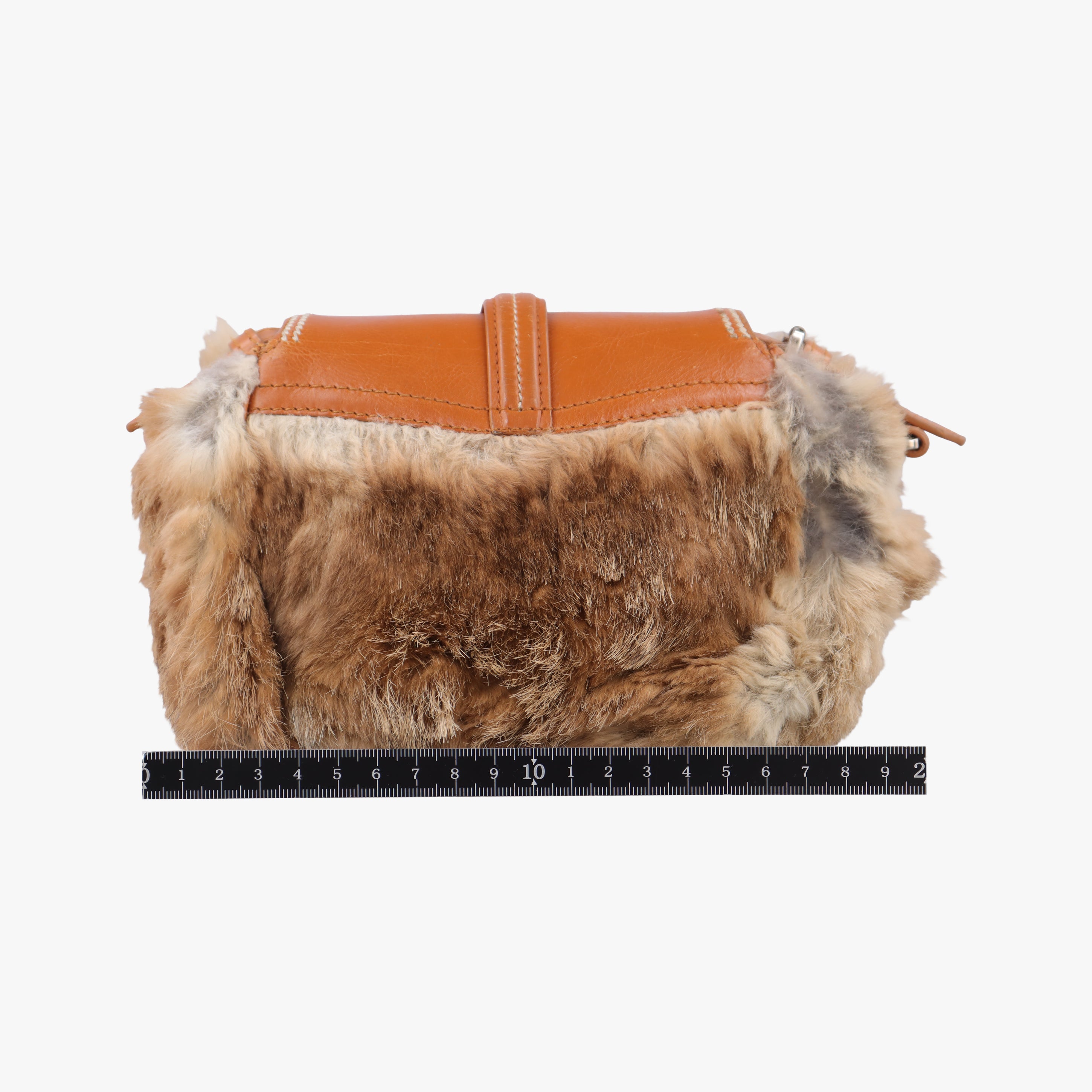 Pre-owned Christian Dior D logo Brown fur×leather  shoulderbag | stylenewstar