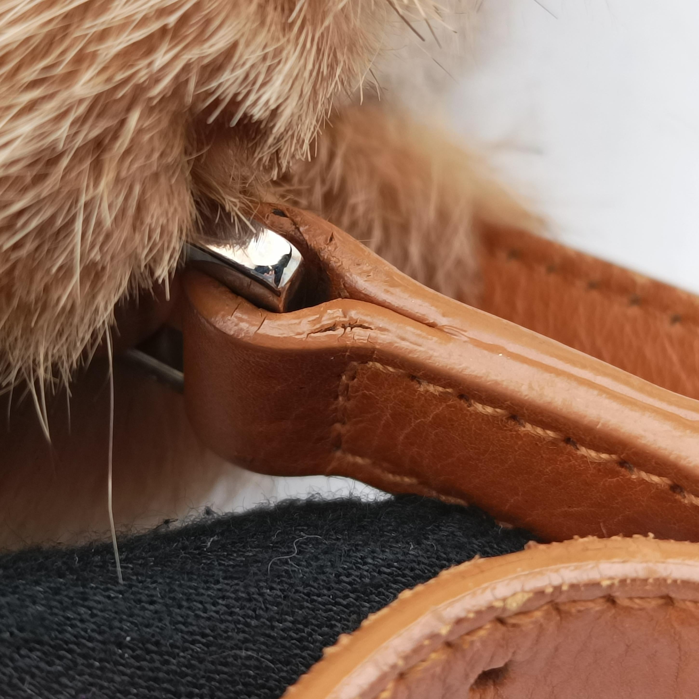 Pre-owned Christian Dior D logo Brown fur×leather  shoulderbag | stylenewstar