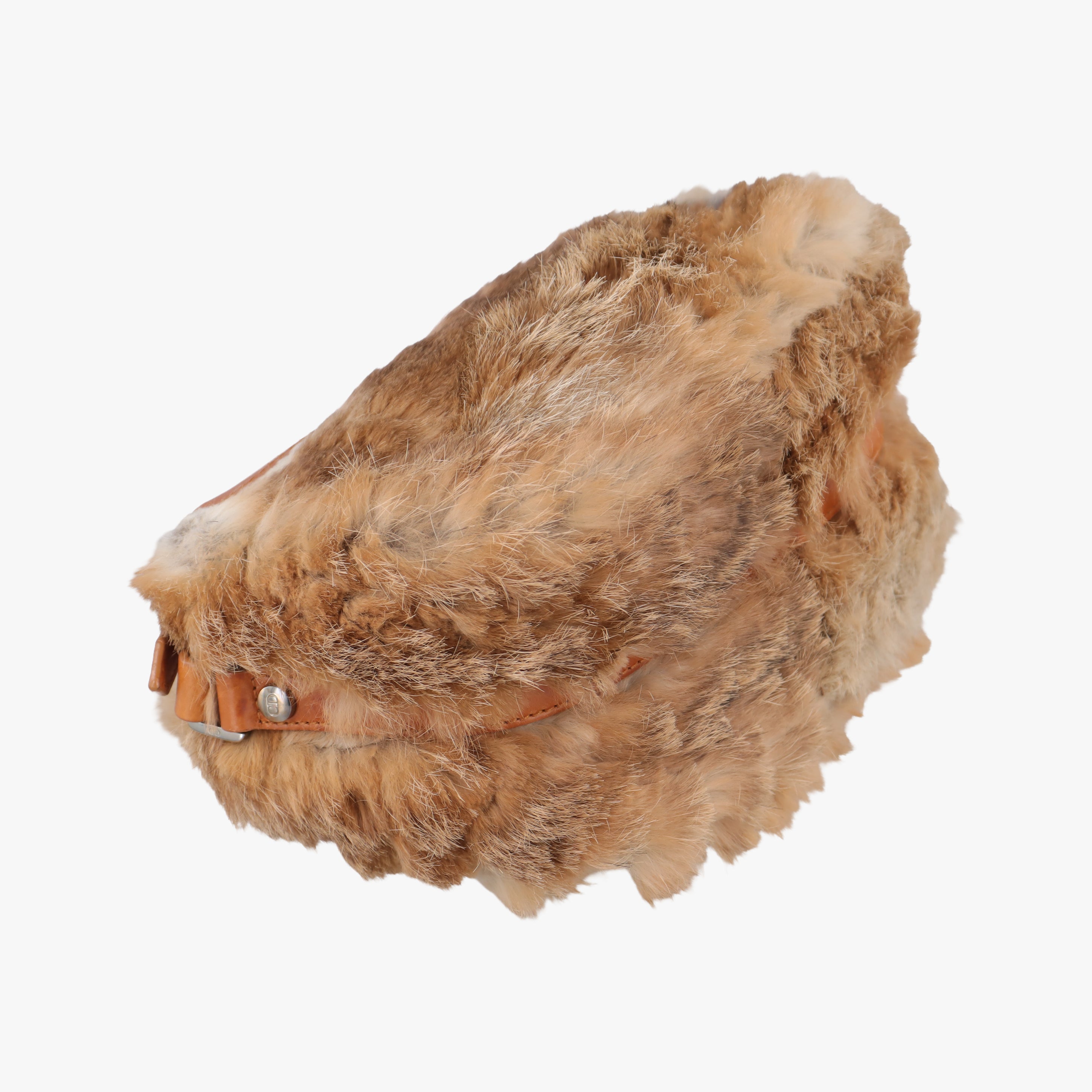 Pre-owned Christian Dior D logo Brown fur×leather  shoulderbag | stylenewstar