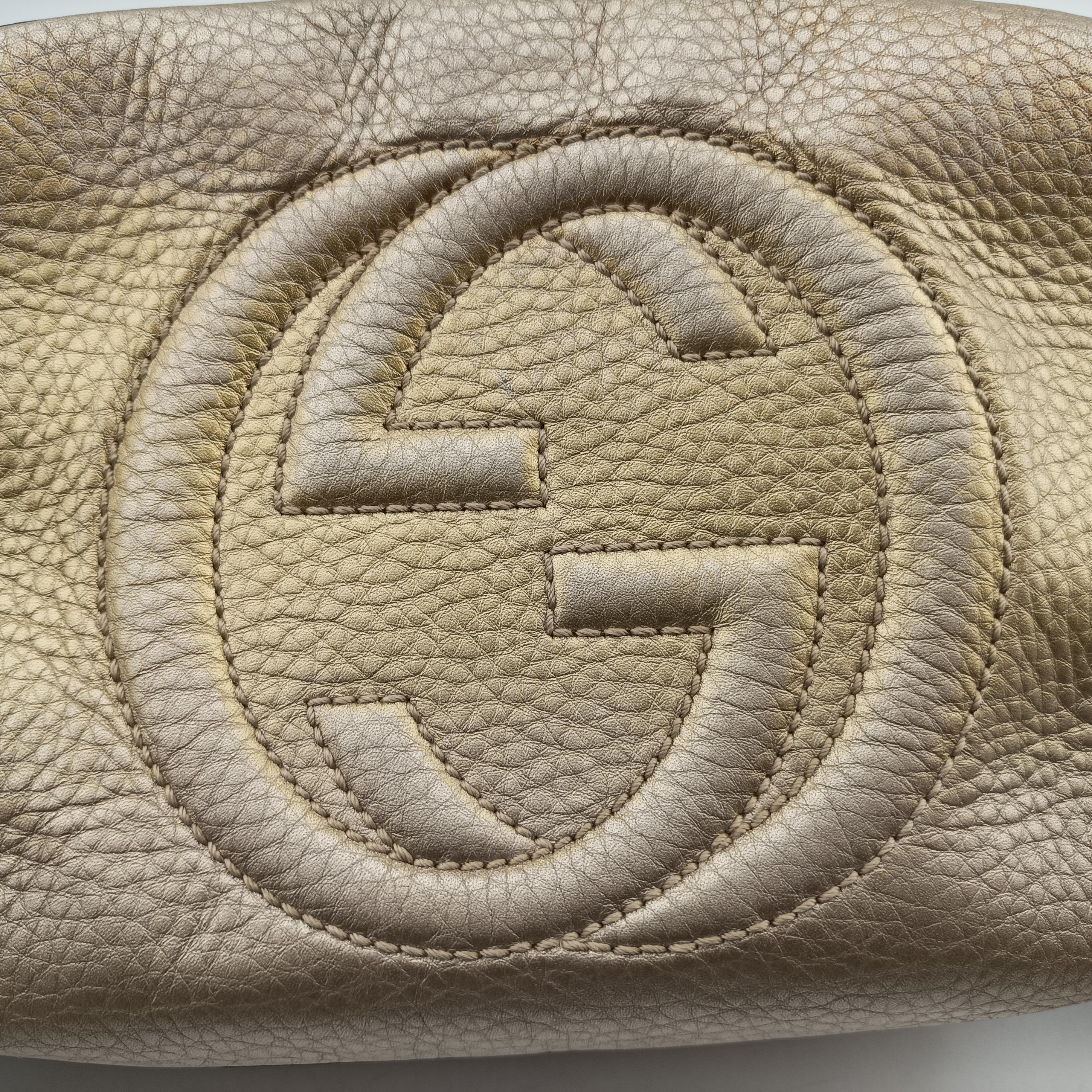 Pre-owned Gucci Soho Golden Leather 308364 shoulderbag | stylenewstar