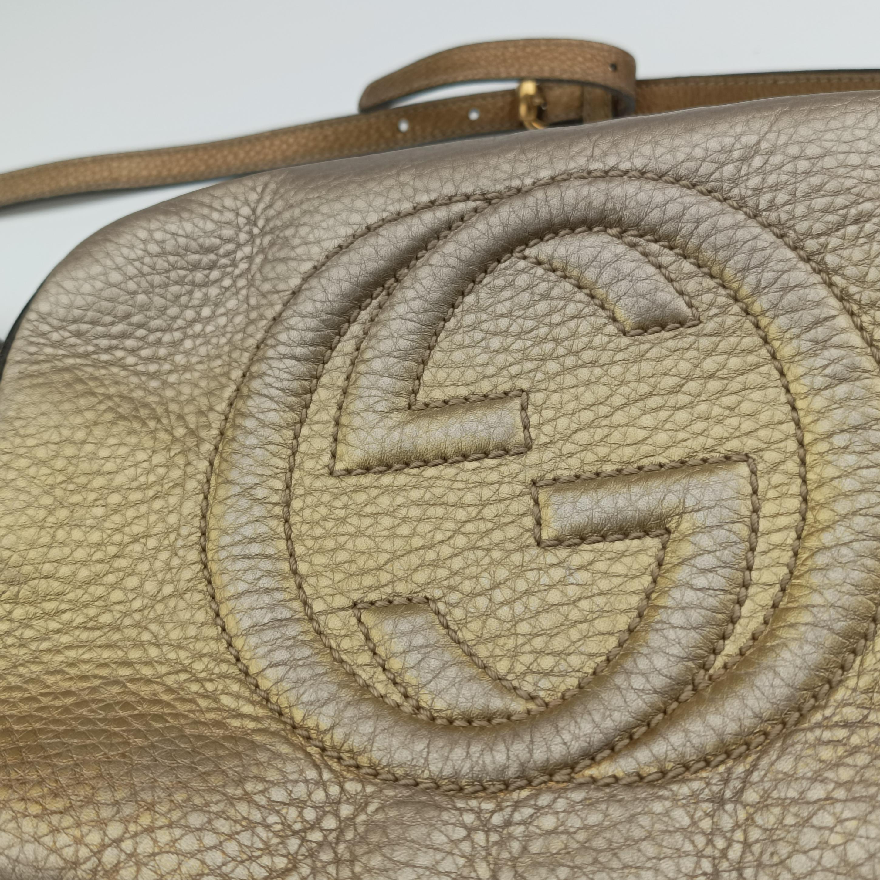 Pre-owned Gucci Soho Golden Leather 308364 shoulderbag | stylenewstar