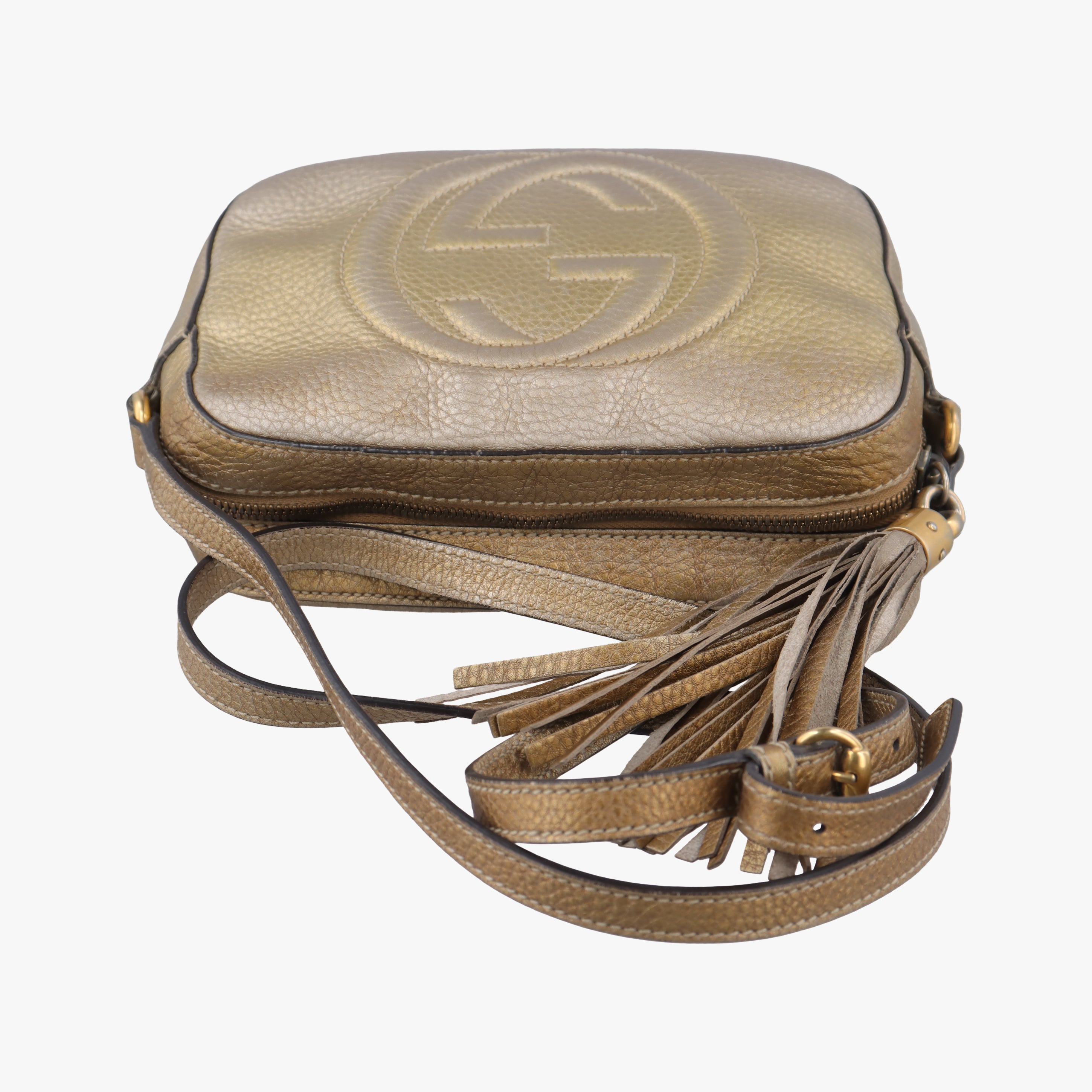 Pre-owned Gucci Soho Golden Leather 308364 shoulderbag | stylenewstar