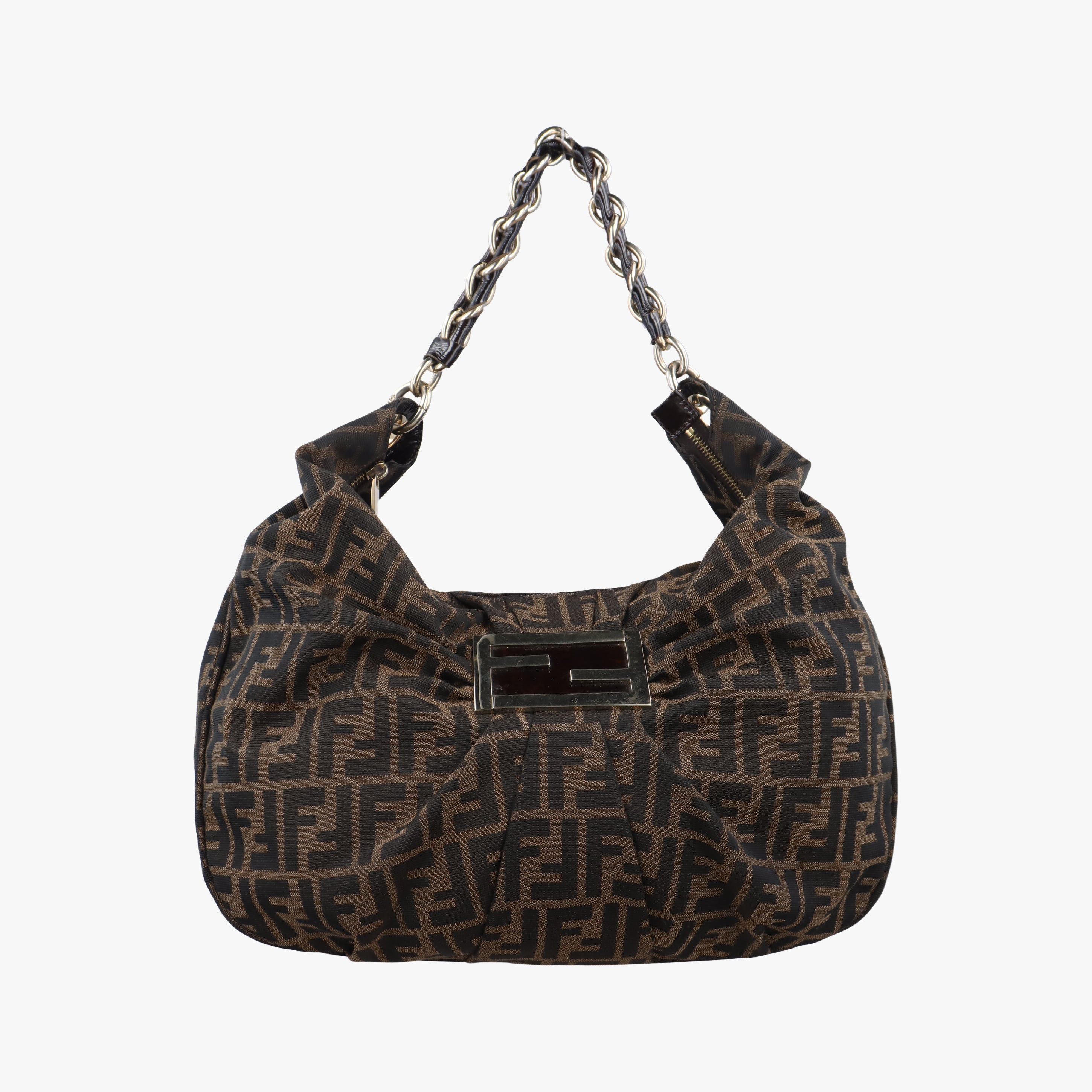 Pre-owned Fendi Mia Brown×Multicolour Jacquard 8BR631 handbag | stylenewstar