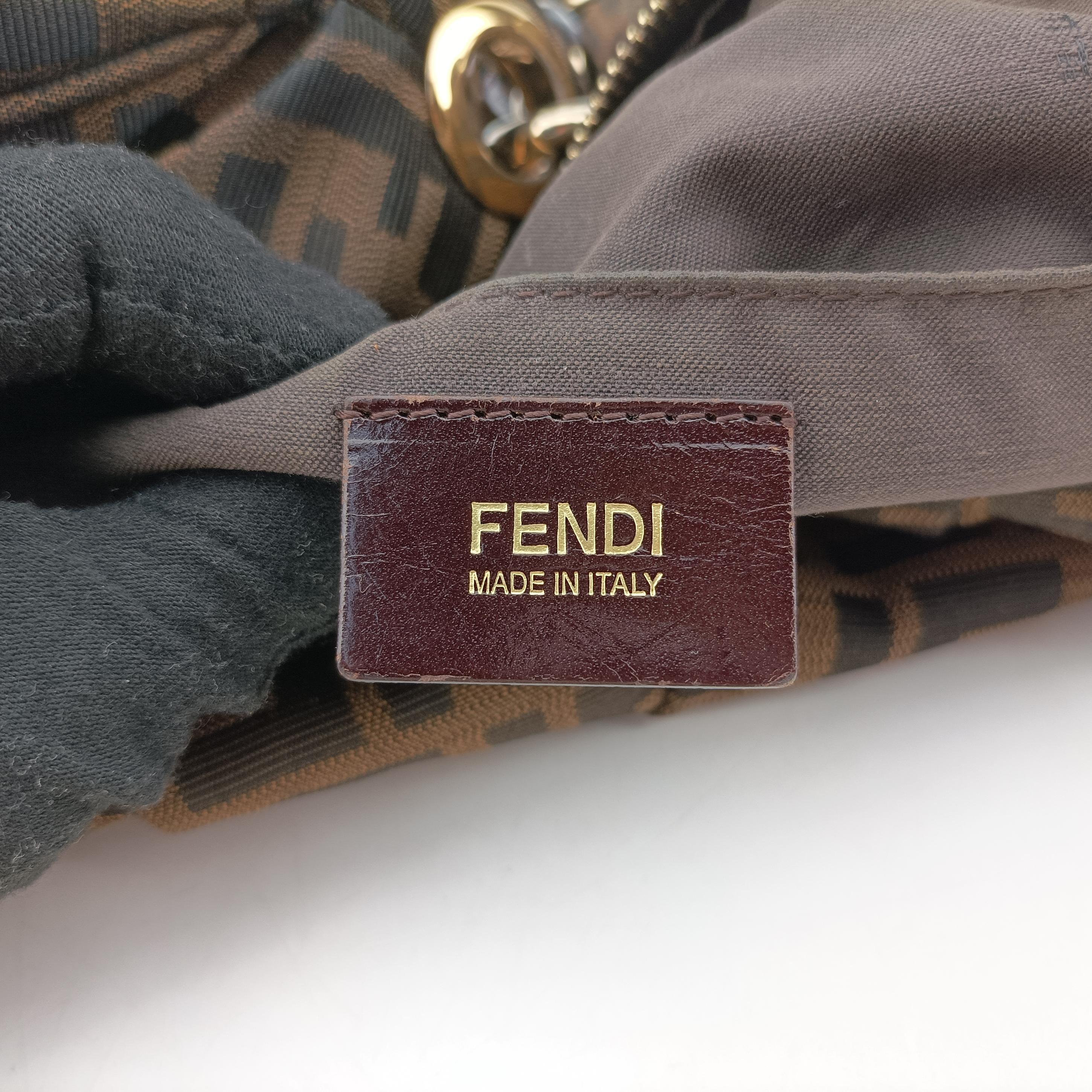 Pre-owned Fendi Mia Brown×Multicolour Jacquard 8BR631 handbag | stylenewstar